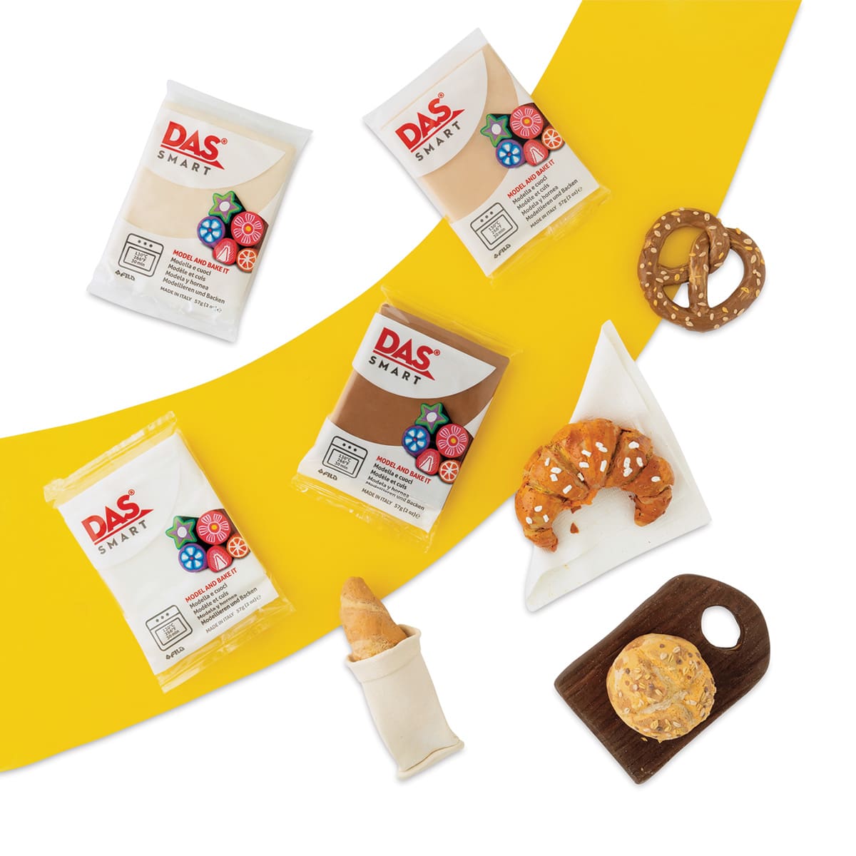 DAS Smart Polymer Clay (neutral colors used to make miniature bread items) DAS Smart Polymer Clay (neutral colors used to make miniature bread items)