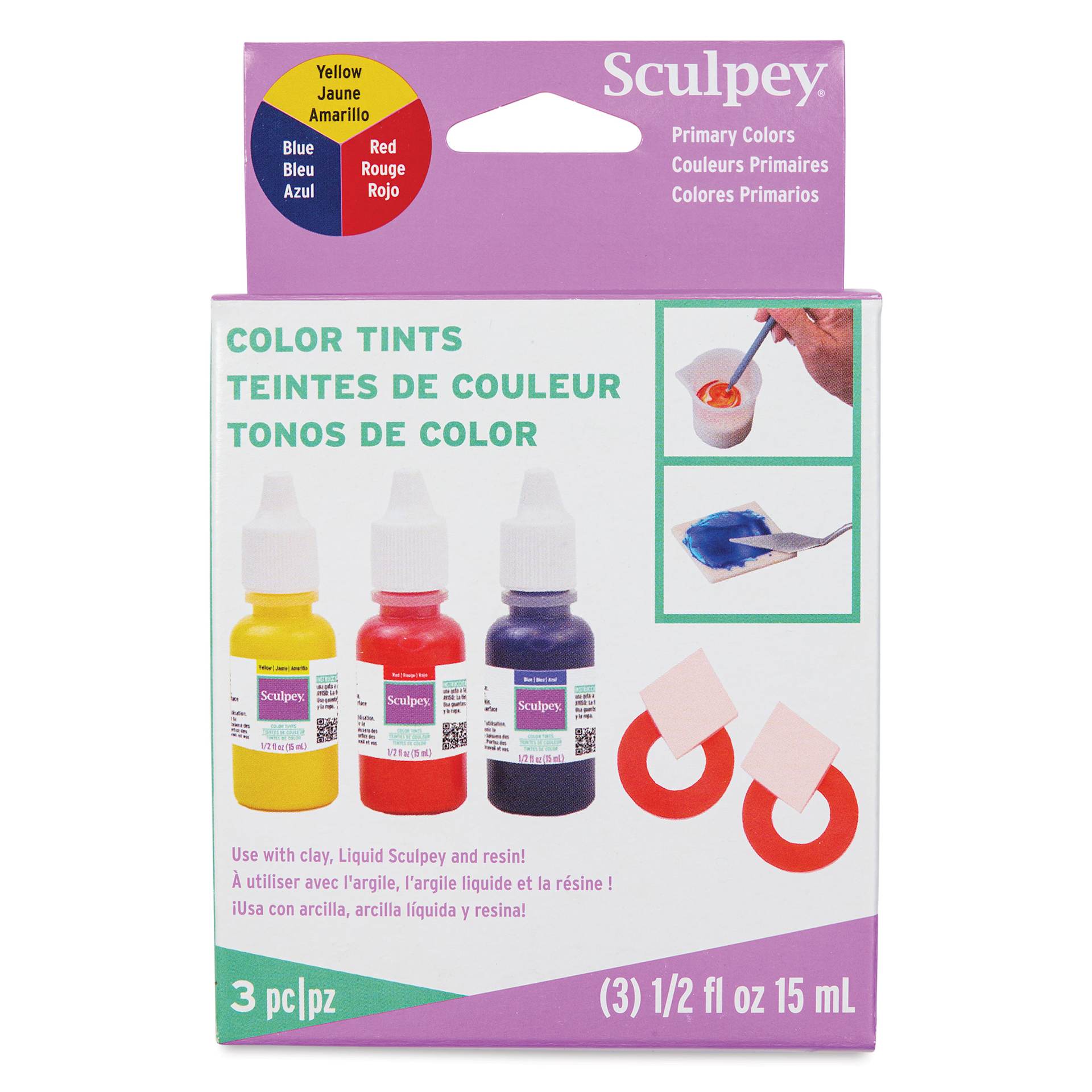 Sculpey Color Tints - Primary Colors, Set of 3 - front of packaging