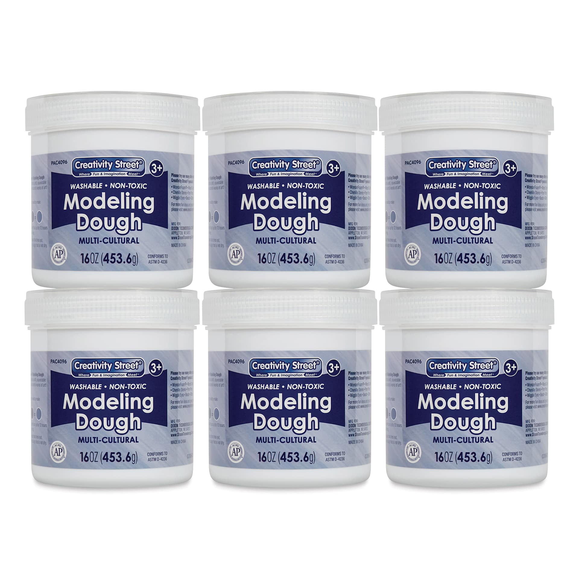 Creativity Street Modeling Dough - Multi-Cultural Colors, 3.3 lbs, Set of 6 - front of packaging