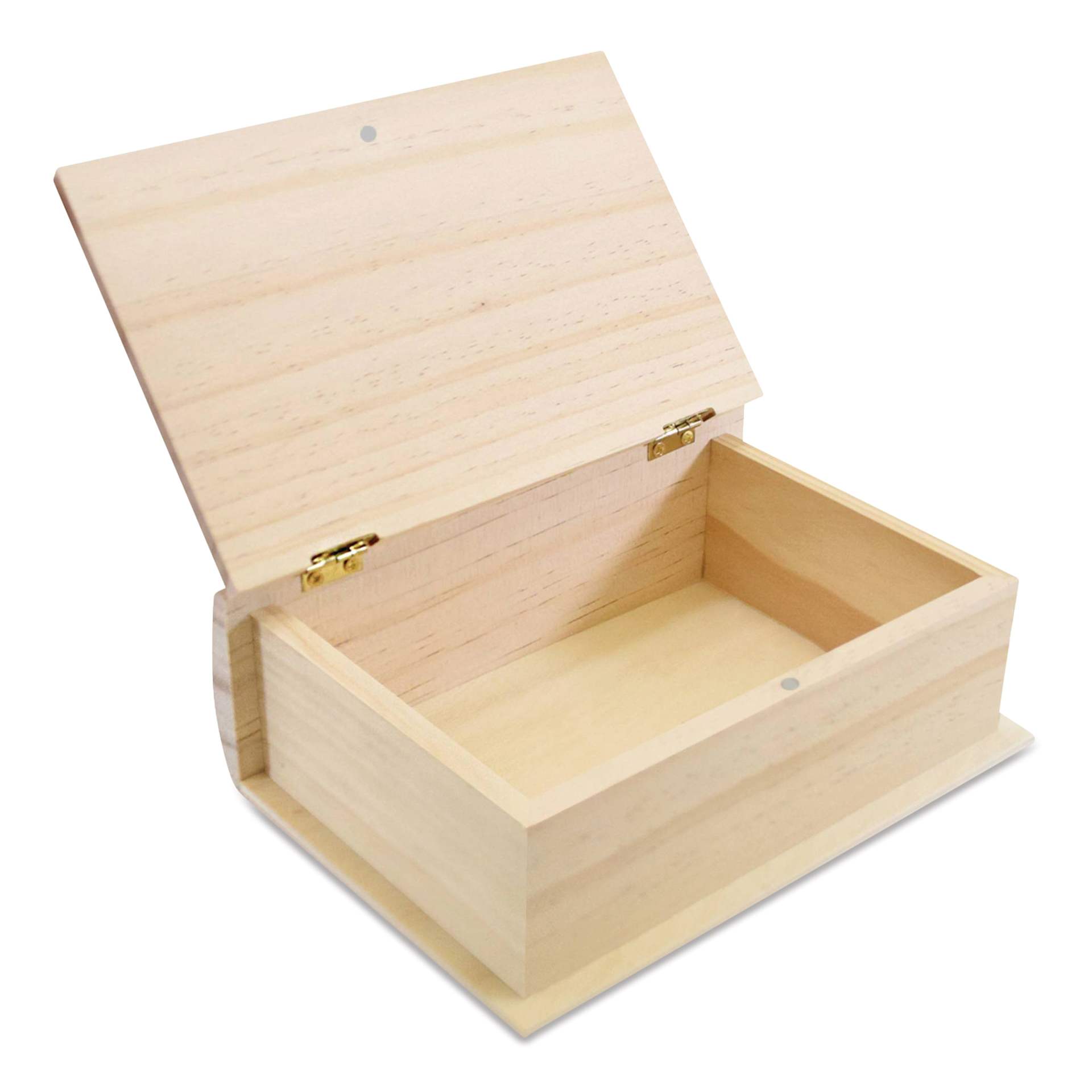 MultiCraft Wood Book Box - 7" x 5" x 2-1/4", open