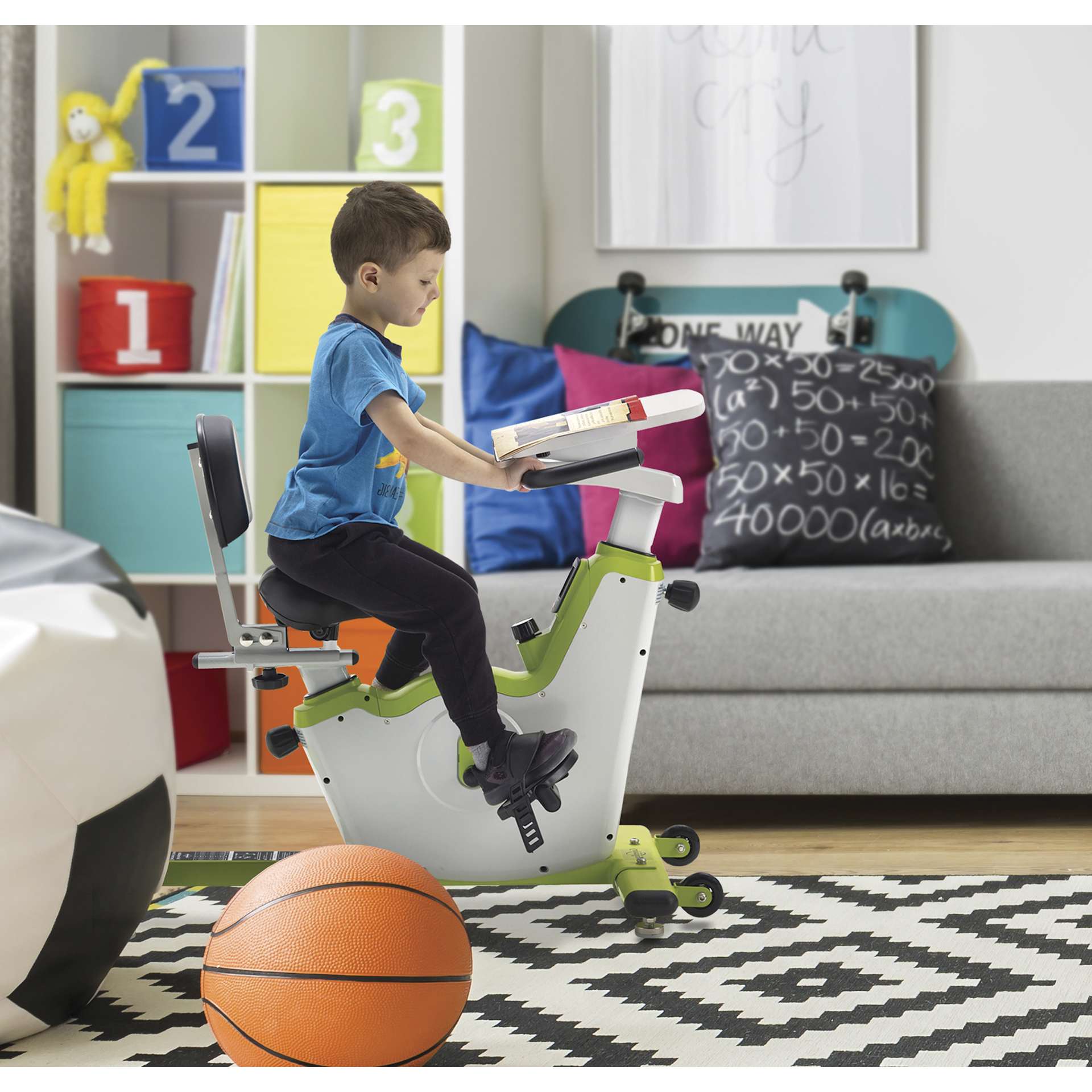 Copernicus Classroom Cruiser Learning Bike - Grades PreK-2 with Desktop, boy on bike