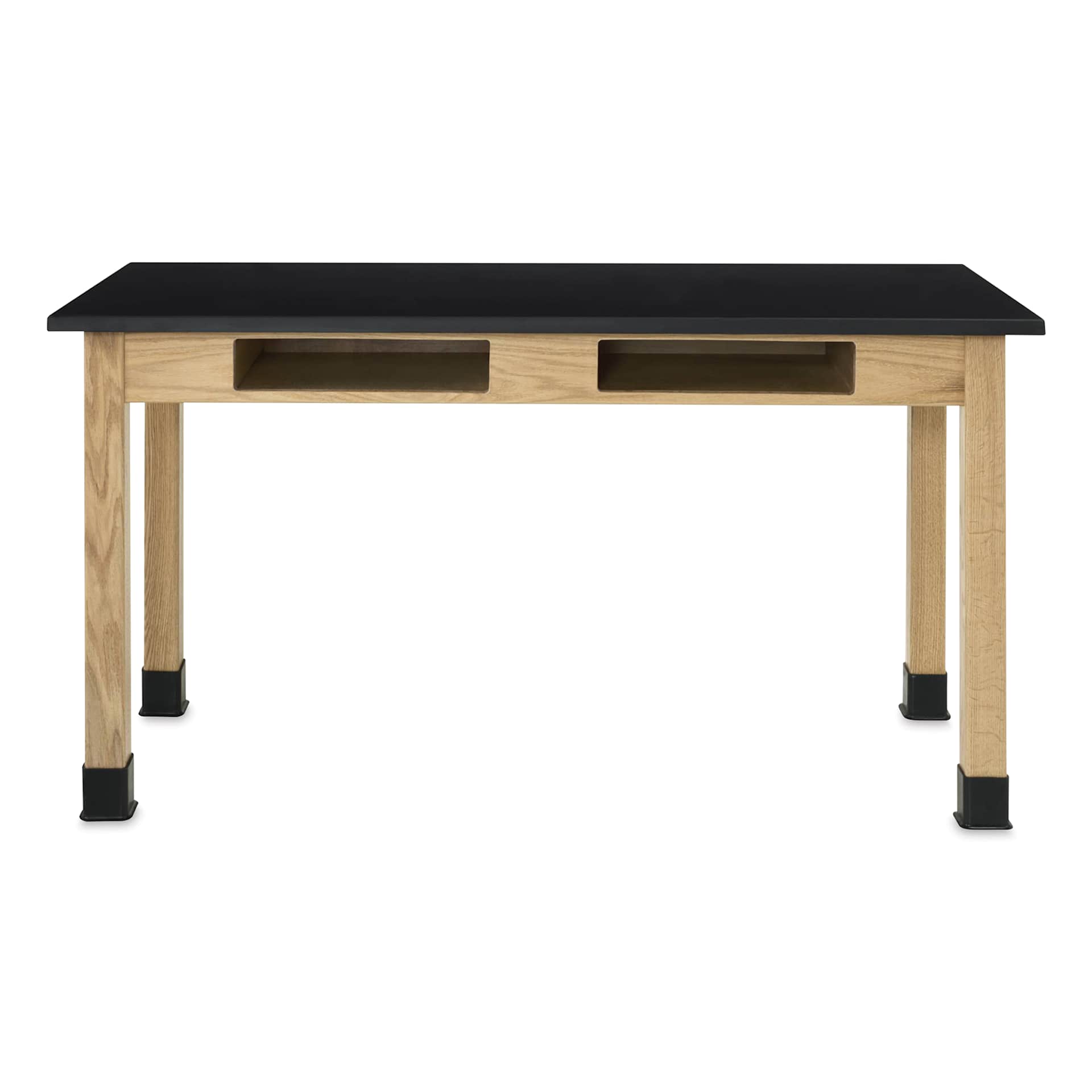 Compartment Lab Table, front view of the epoxy top table