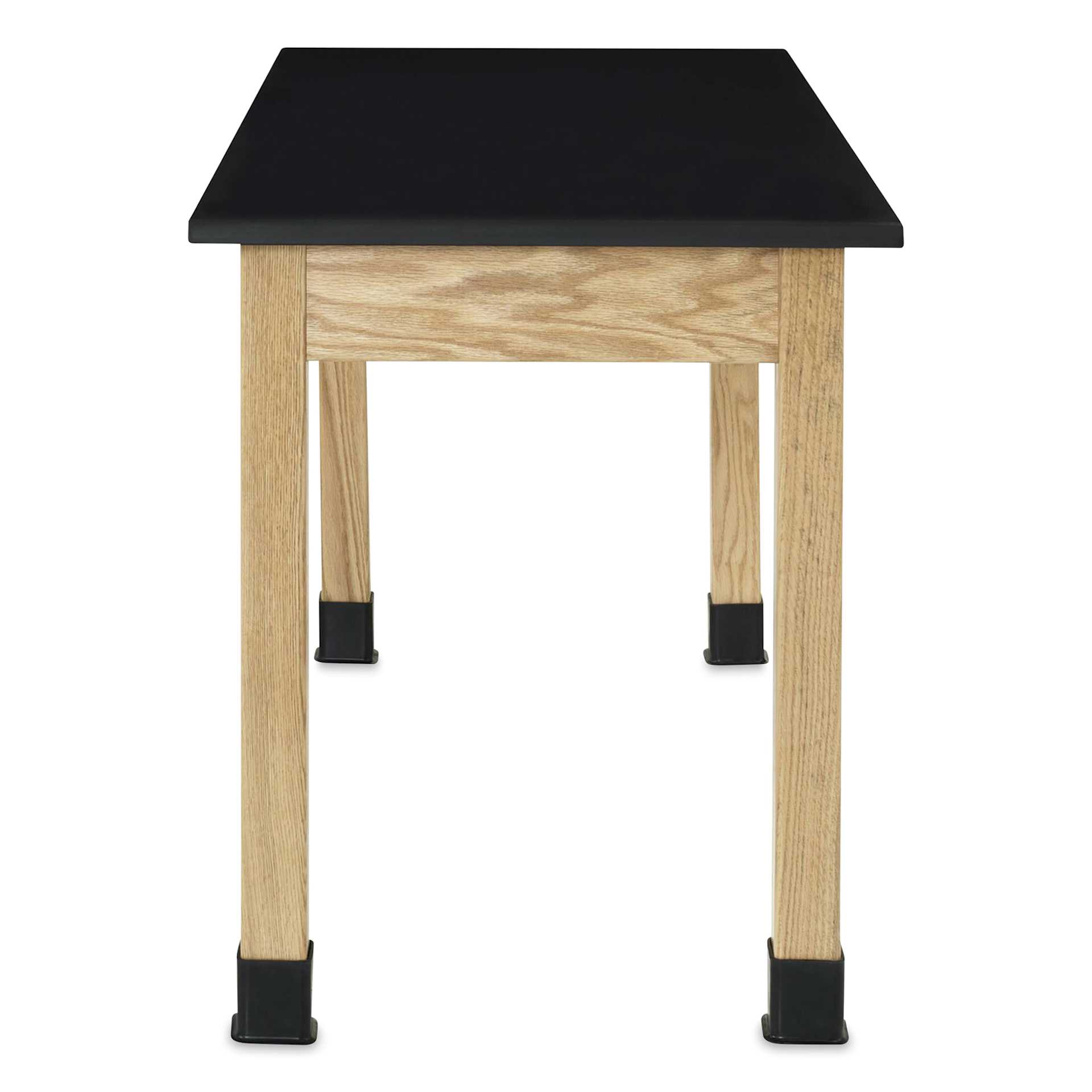 Compartment Lab Table, side view of the epoxy top table