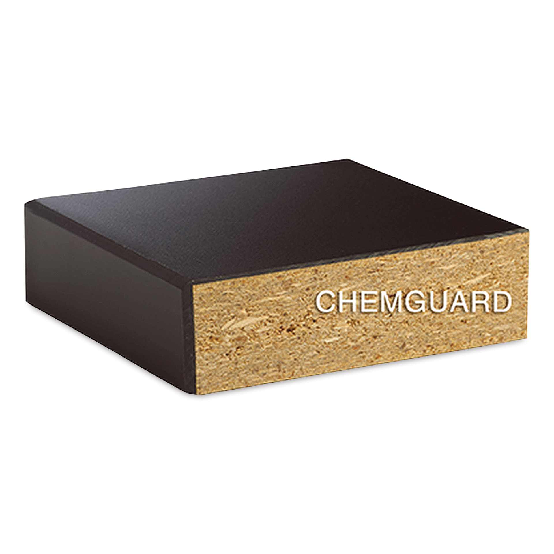 Compartment Lab Table, demonstration of the interior of the ChemGuard top.