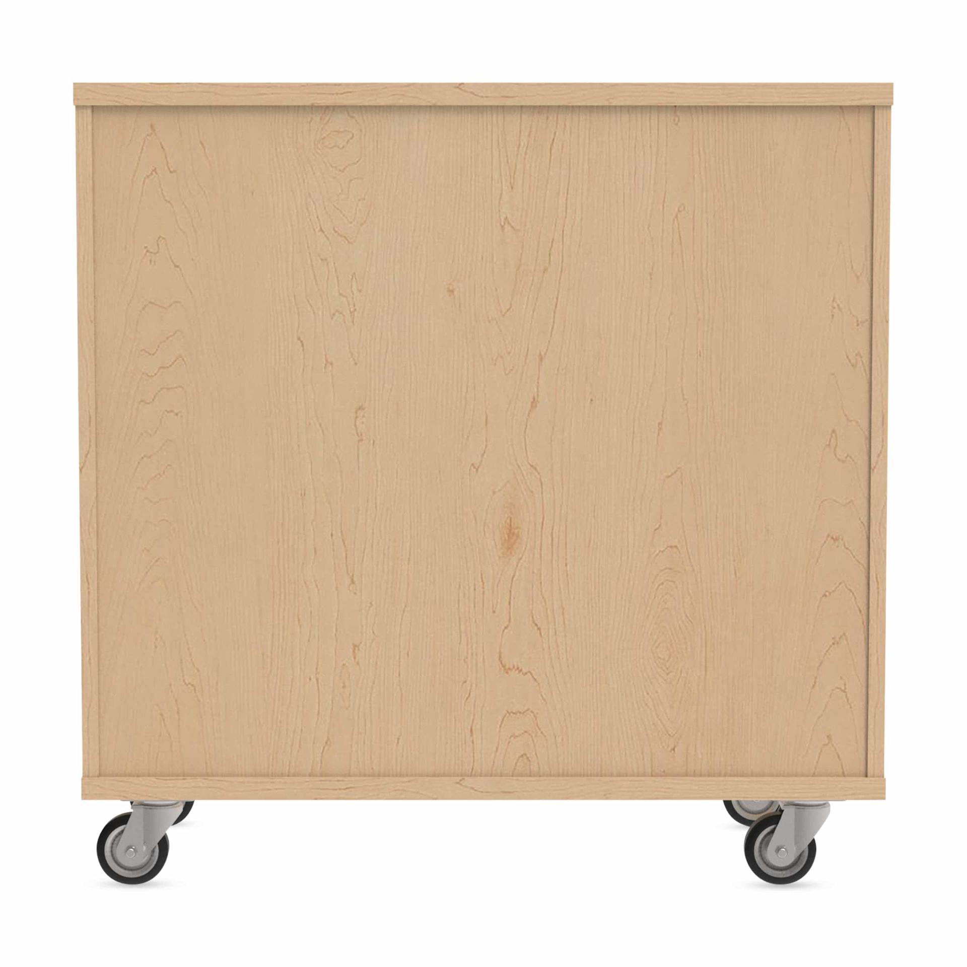 WB Mfg Single Sided Bookcase with Casters - 36" x 36" x 16", Wood, back of bookcase
