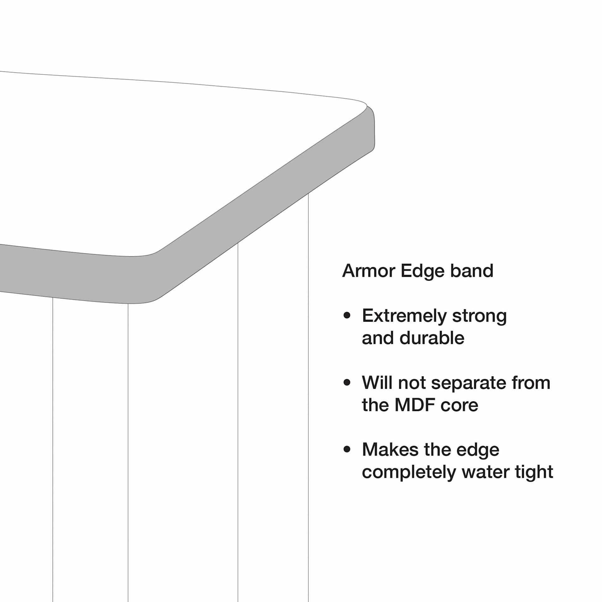 WB Mfg Flip Top Table - Hardrock Maple Top with armor edge band. Extremely strong and durable. Makes the edge completely water tight.