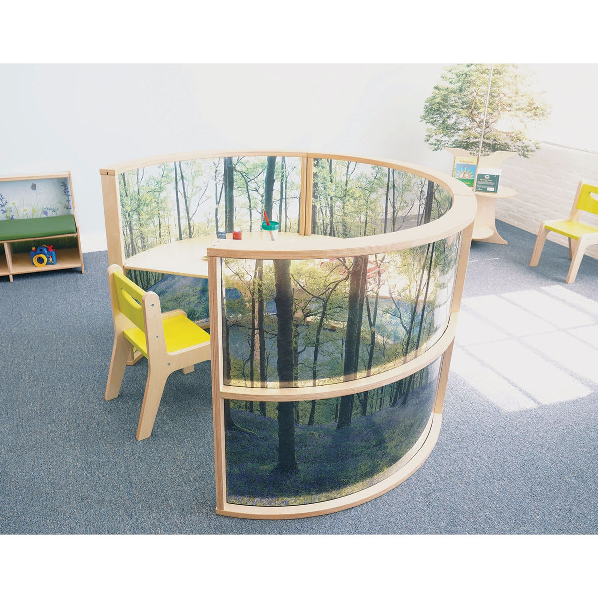 Whitney Brothers Nature View Curved Divider Panel (Panels shown connected around desk)