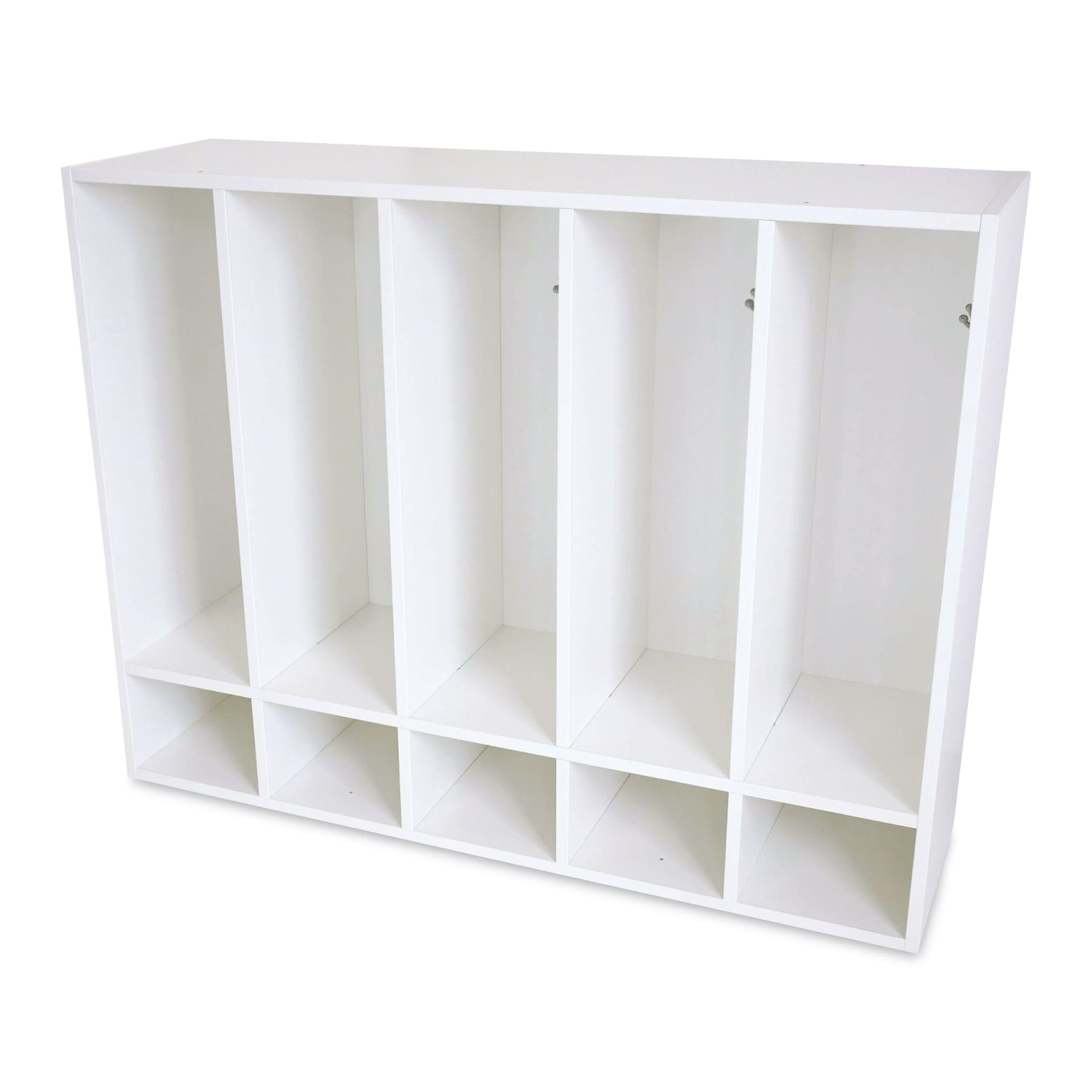 Whitney Brothers White Five Section Coat Locker