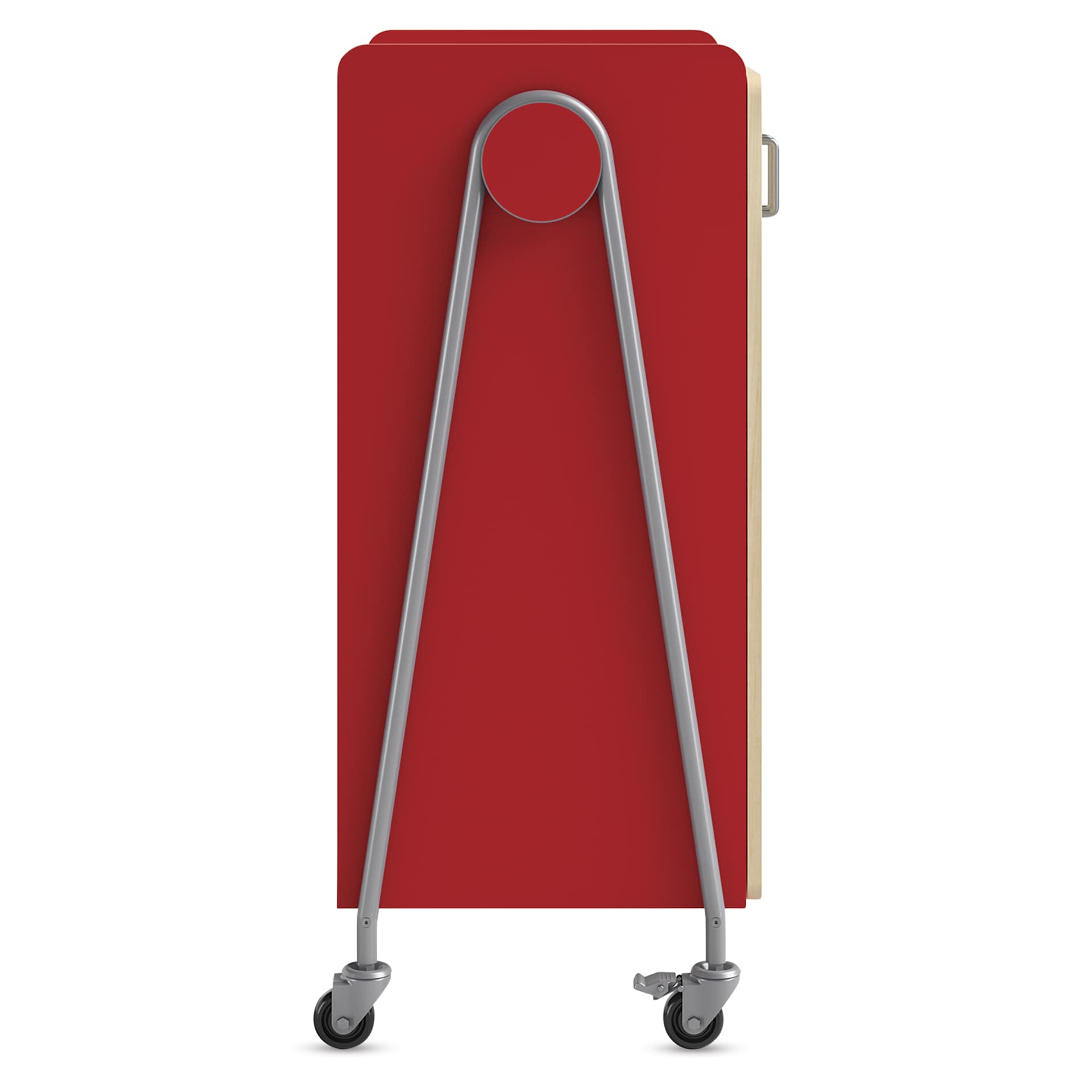 Safco Whiffle Typical 14 Double Storage Cart - Red, side of the cart