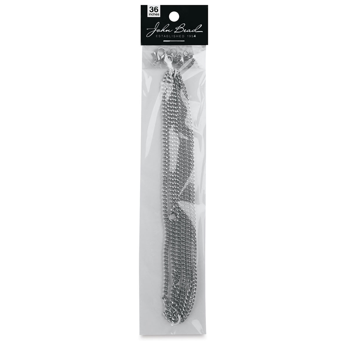 John Bead Curb Chain and Findings Set - 3 mm, Nickel (In packaging)