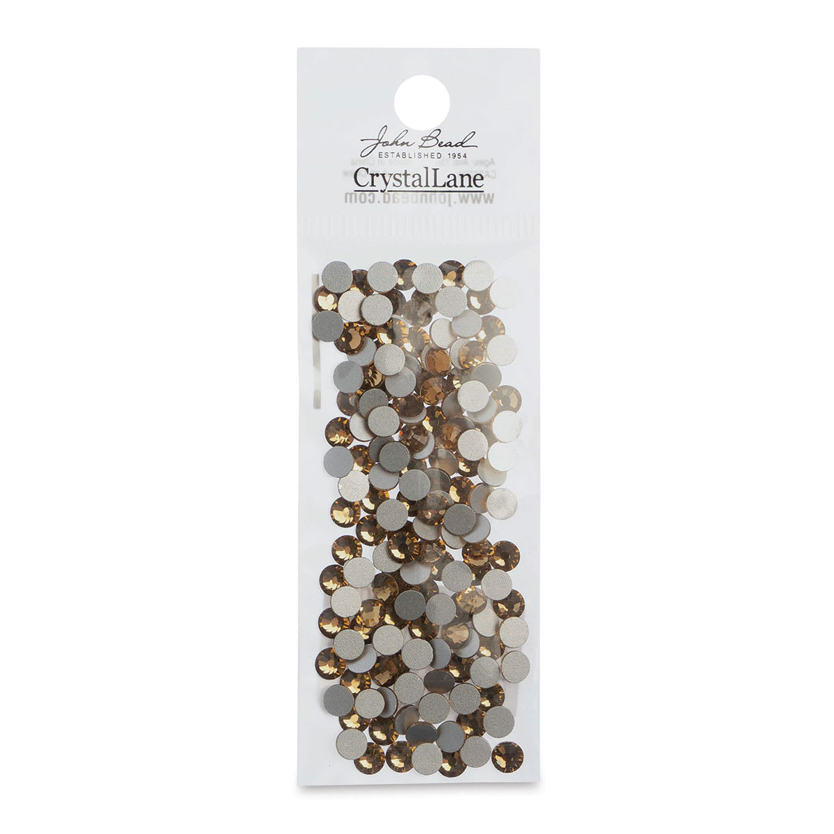 John Bead Crystal Lane Flat Back Rhinestones - Light Colorado Topaz, 4.7 mm, Package of 144 (In packaging)