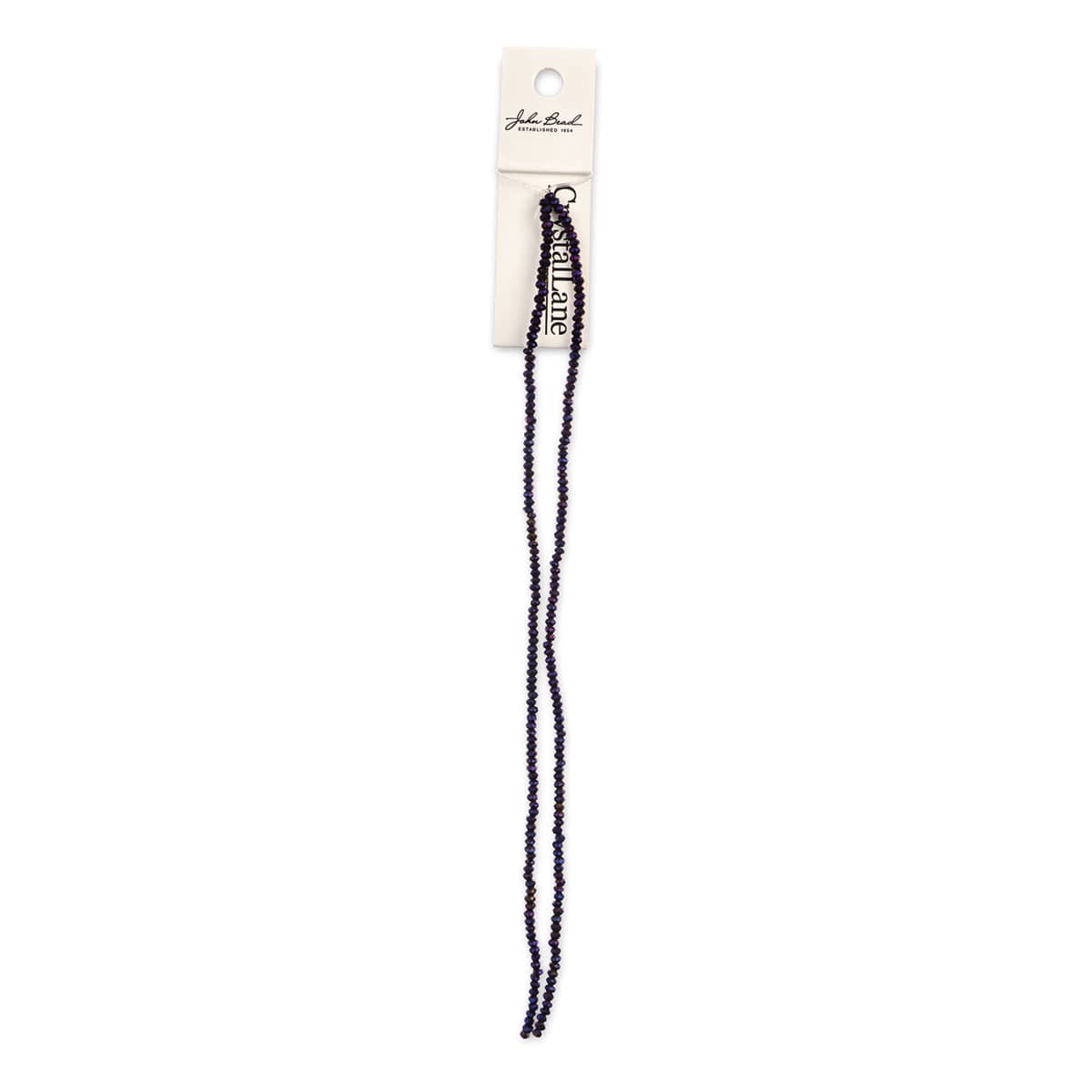 John Bead Crystal Lane Rondelle Bead Strands - Purple, Opaque, Iris, 7"
