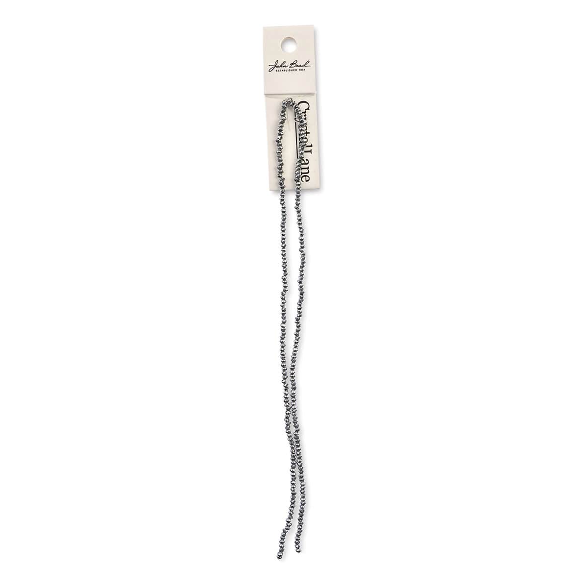 John Bead Crystal Lane Rondelle Bead Strands - Silver, Opaque, Iris, 7"