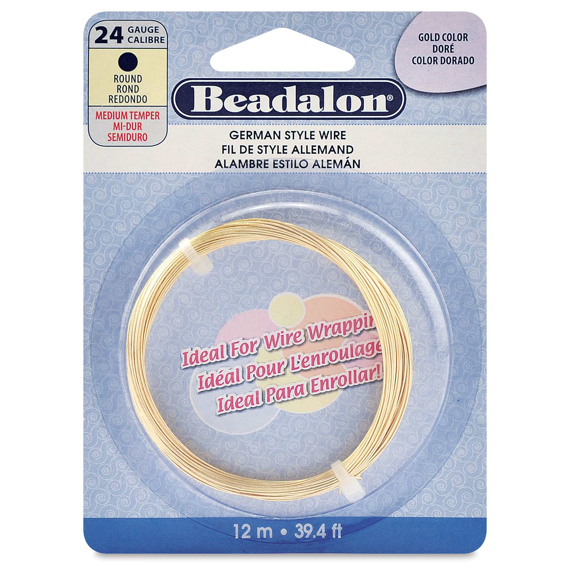 Beadalon German Style Wire - Gold, 24 Gauge, 0.020" x 39-2/5 ft