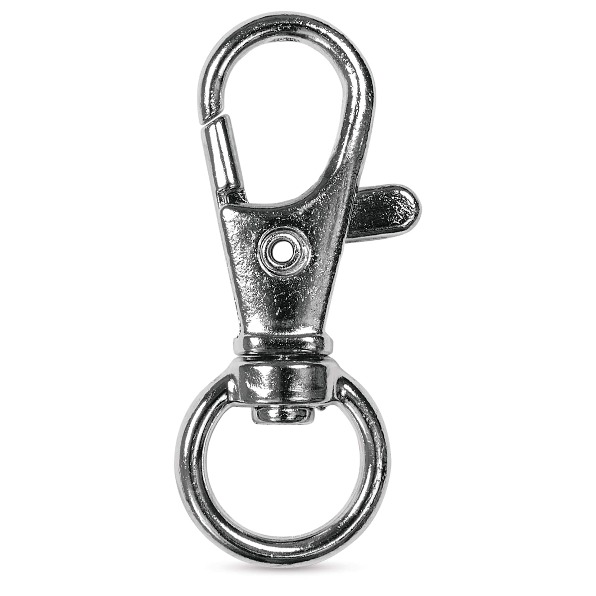 Craft Medley Key Ring Clips - Silver, 1.63", Pkg of 5