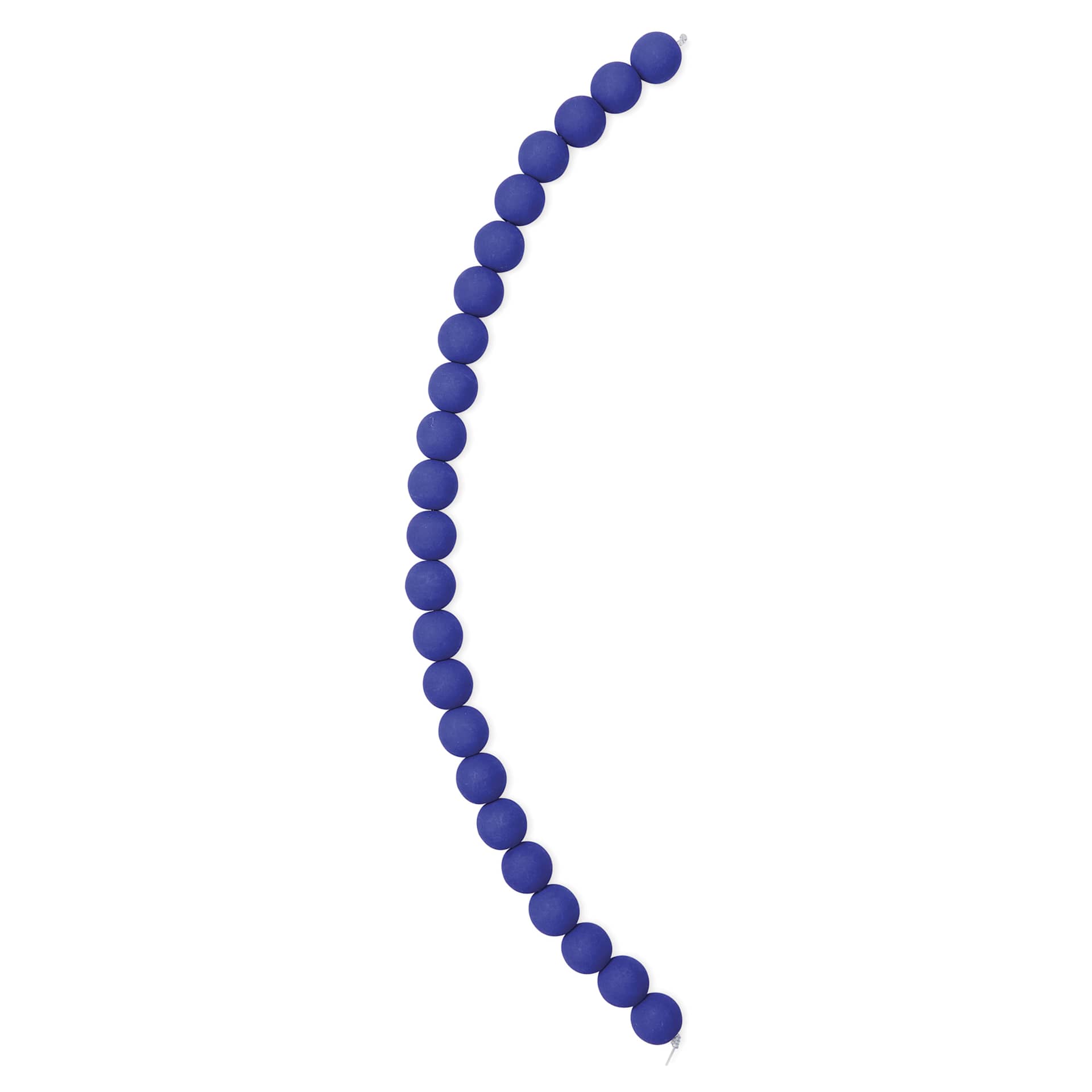 John Bead Czech Glass Preciosa Velvet Bead Strand - Round, Blue, 8 mm