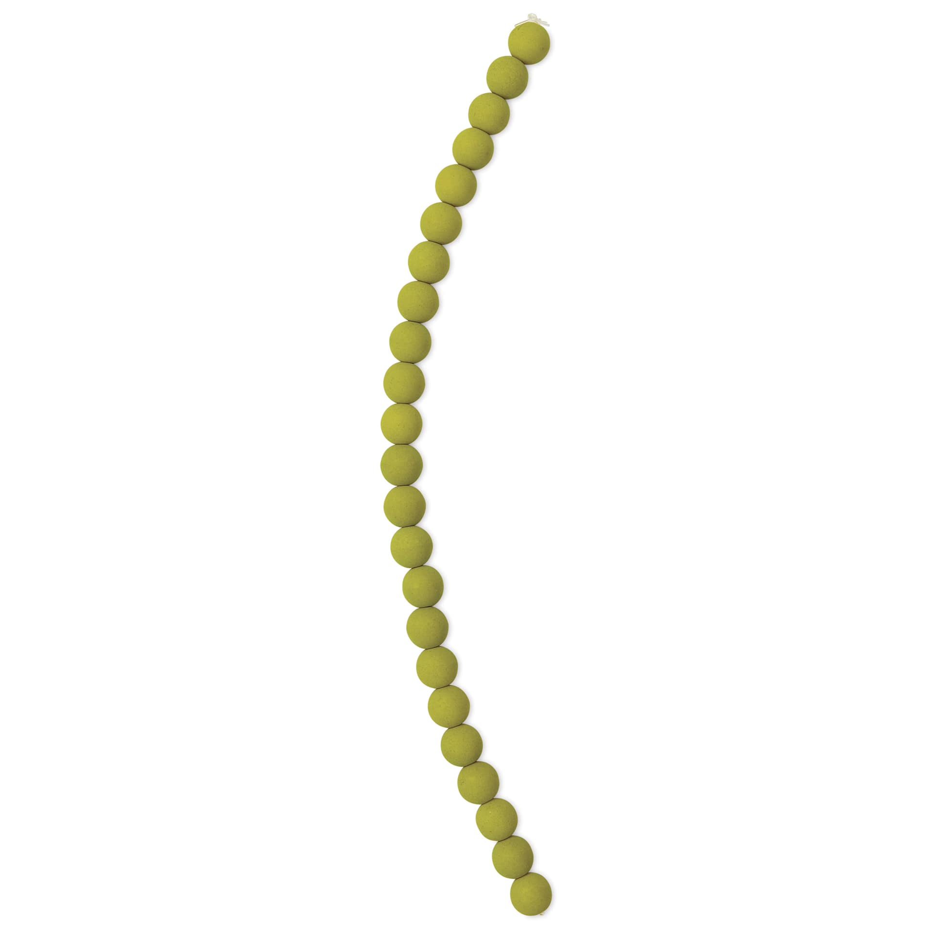 John Bead Czech Glass Preciosa Velvet Bead Strand - Round, Yellow Green, 8 mm