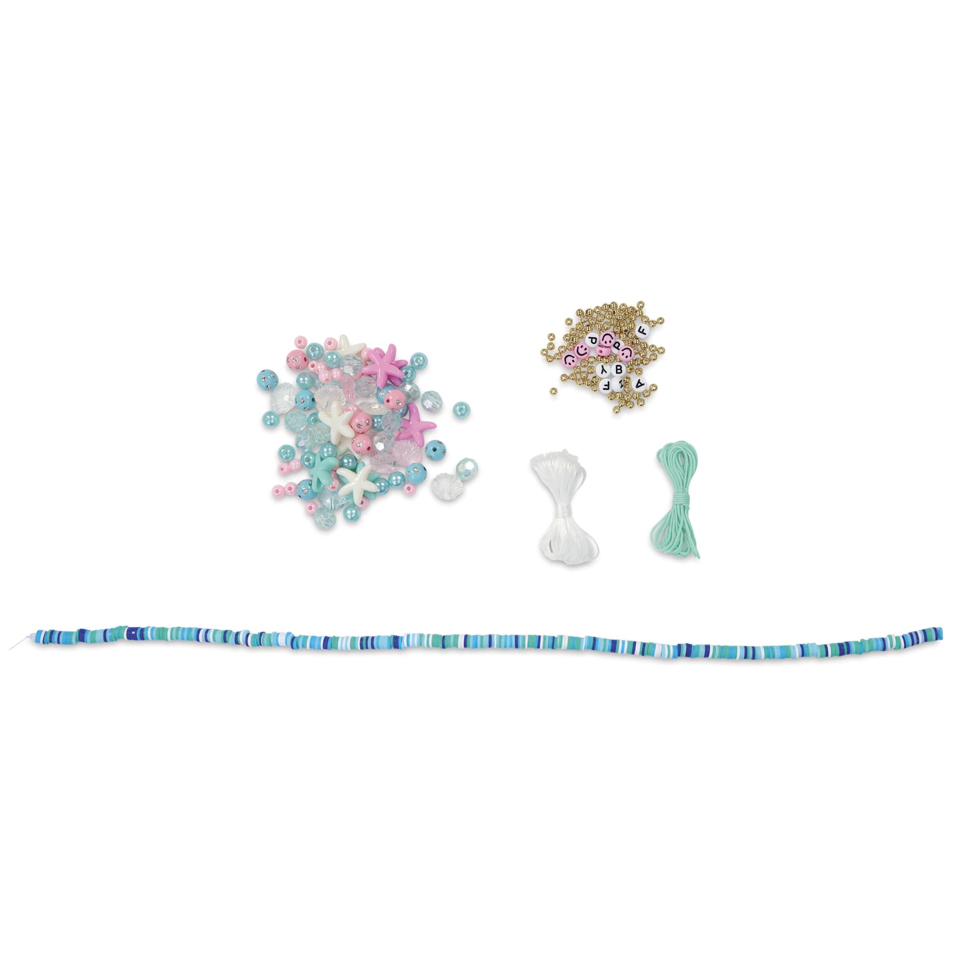 John Bead Craft Beads Bracelet Kit - Blue - contents