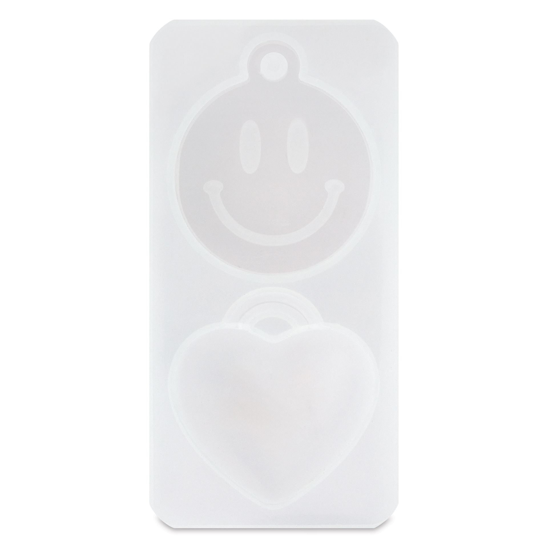 Jewelry Made By Me Pendant Silicone Mold - Happy Face and Heart
