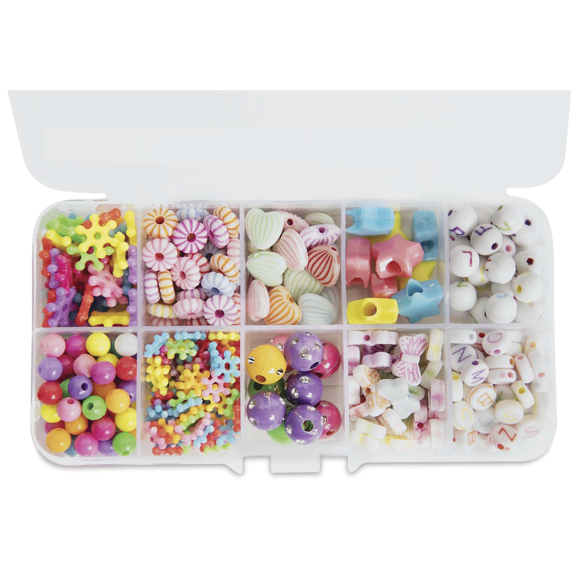 Cousin DIY Fun Pack Assorted Bead Mix Box - open to show contents, close-up