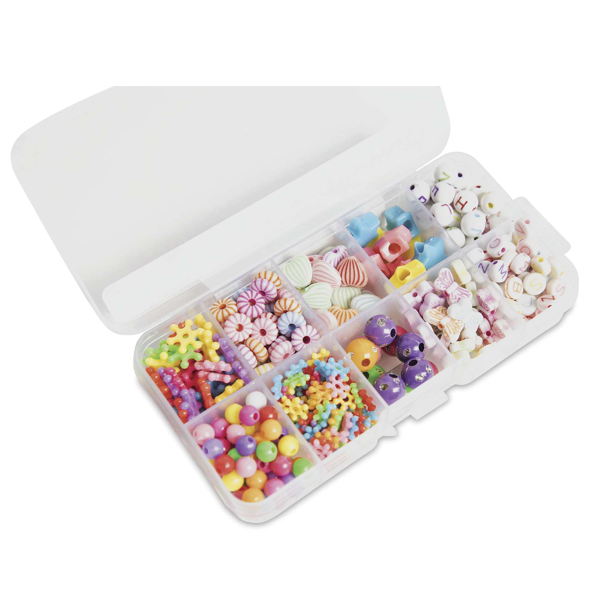 Cousin DIY Fun Pack Assorted Bead Mix Box - open to show contents, angled