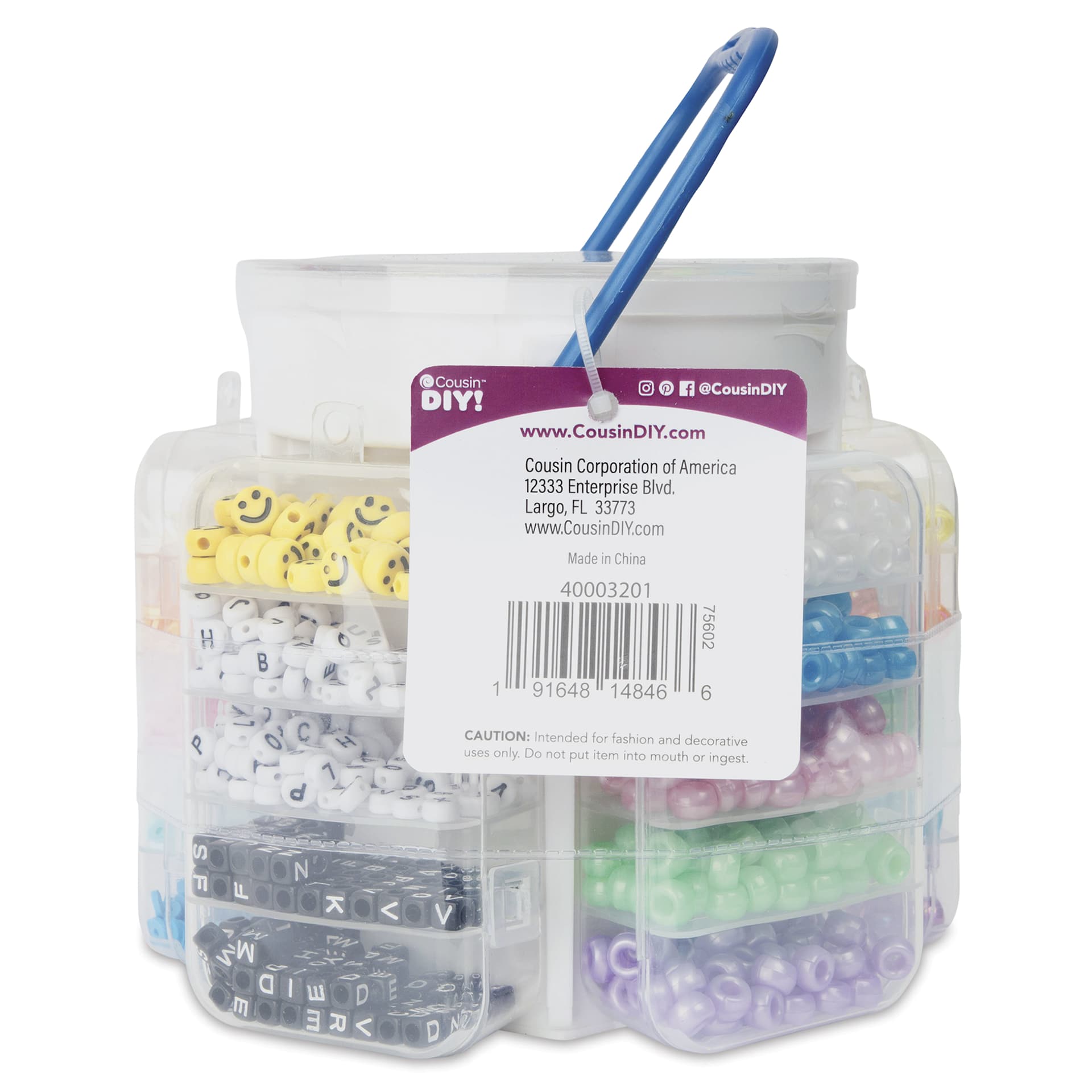 Cousin DIY Kids Bead Mega Tub - Pkg of 3000 - back