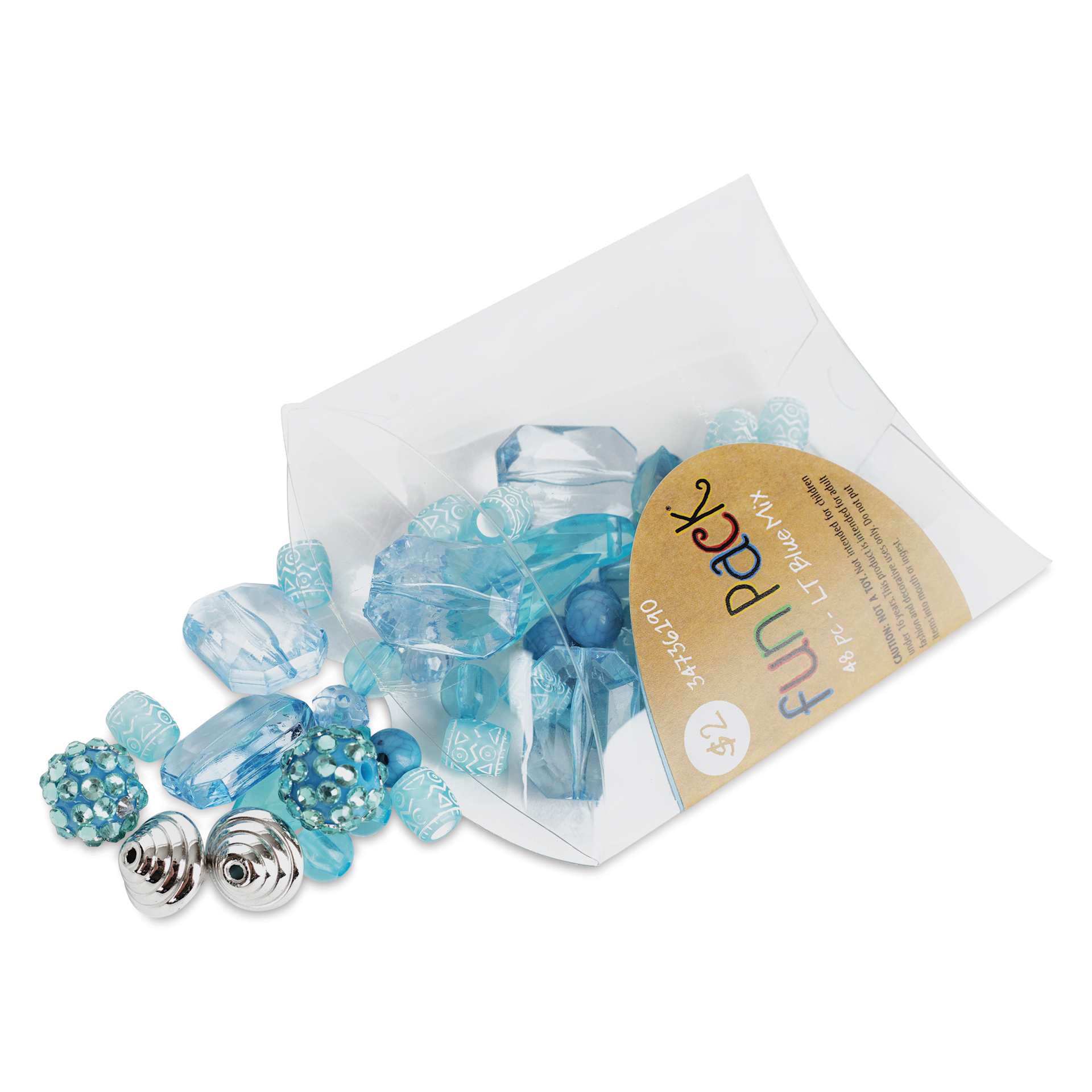 Cousin DIY Fun Pack Acrylic Bead Color Mix - Light Blue contents and packaging