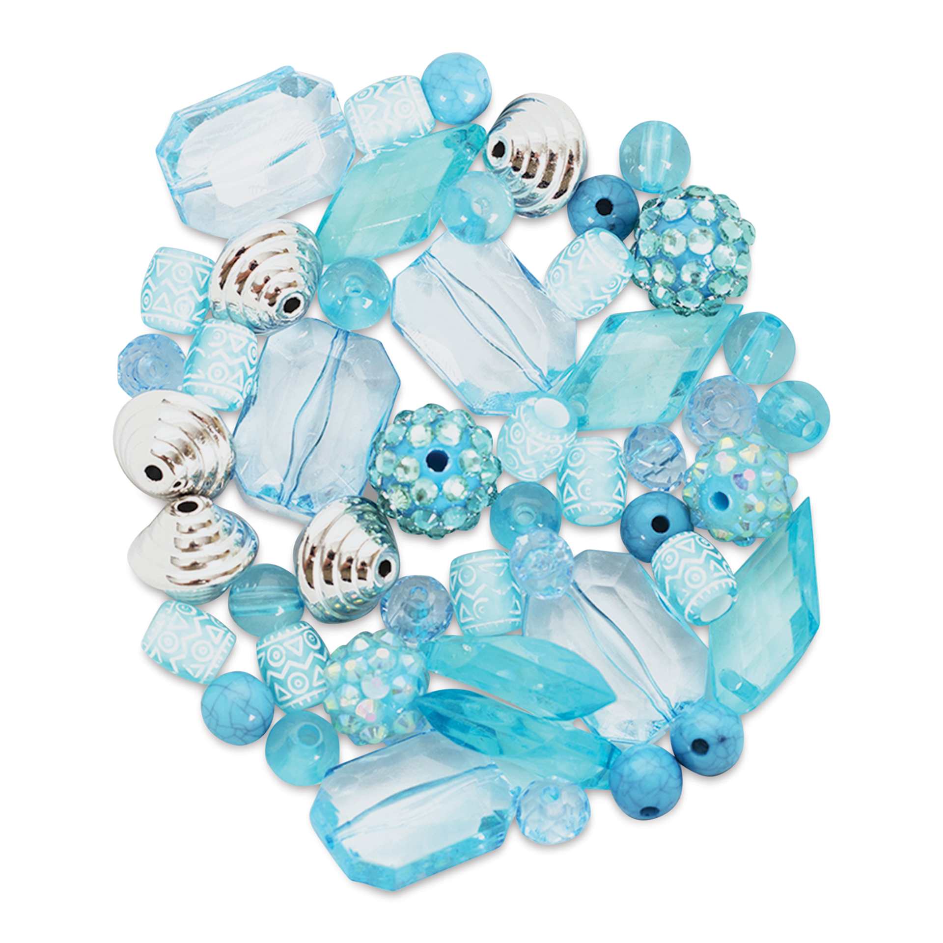 Cousin DIY Fun Pack Acrylic Bead Color Mix - Light Blue contents