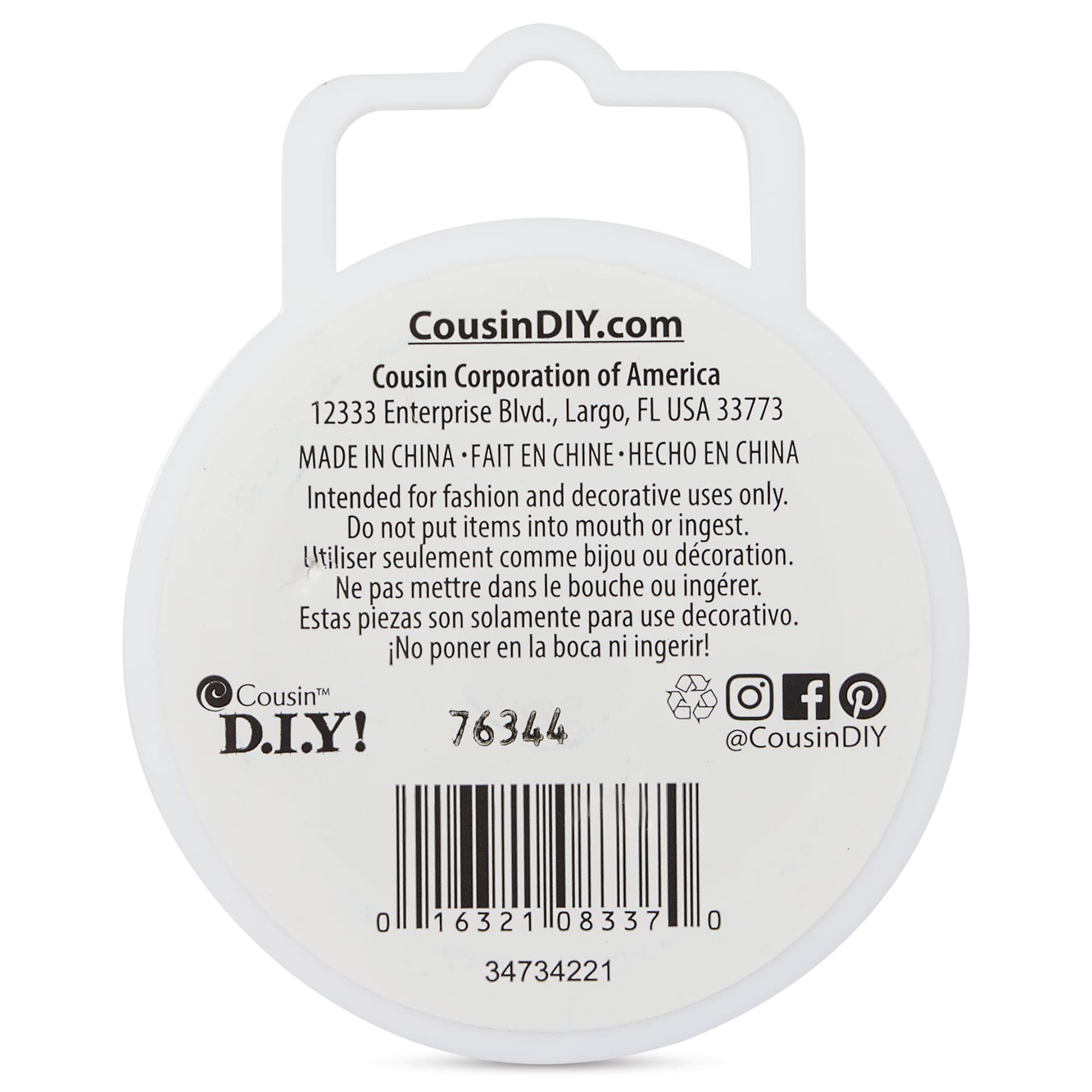 Cousin DIY Stretch Cord Spool - 0.8 mm x 50 ft - back
