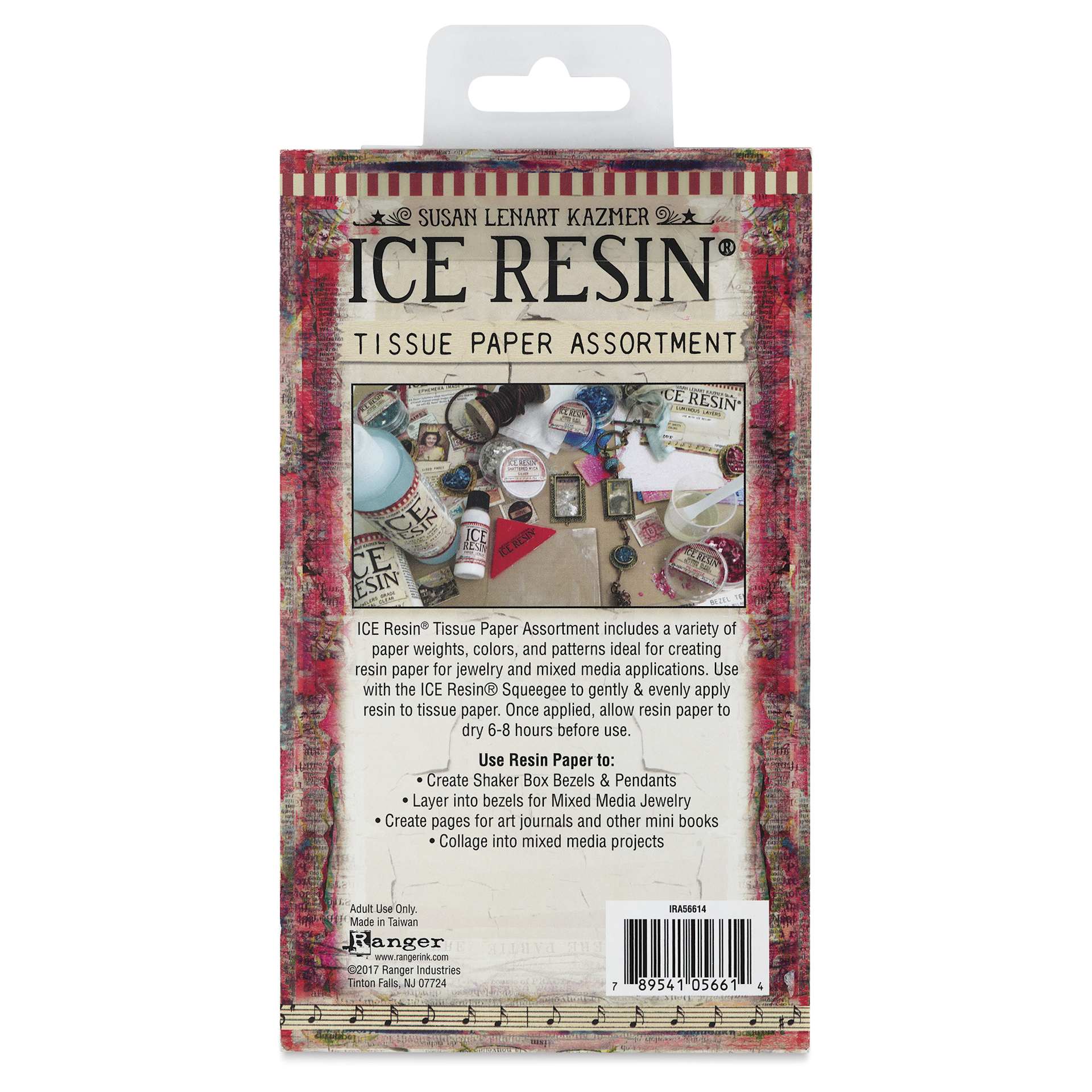 Ranger Ice Resin Tissue Paper Assortment - Pkg of 30 - back of packaging