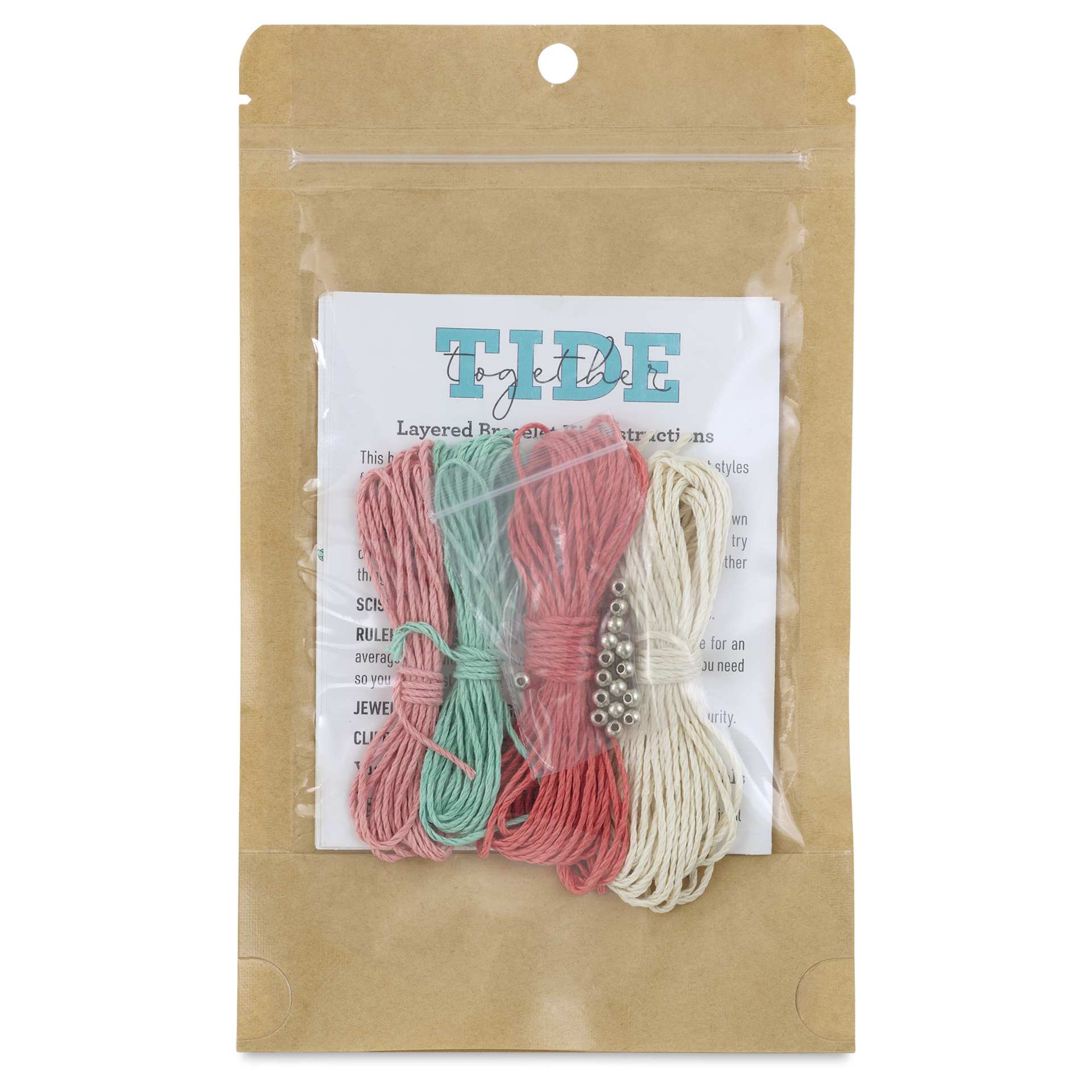Hemptique Tide Together Layered Hemp Bracelet Kit - Bali - back of packaging