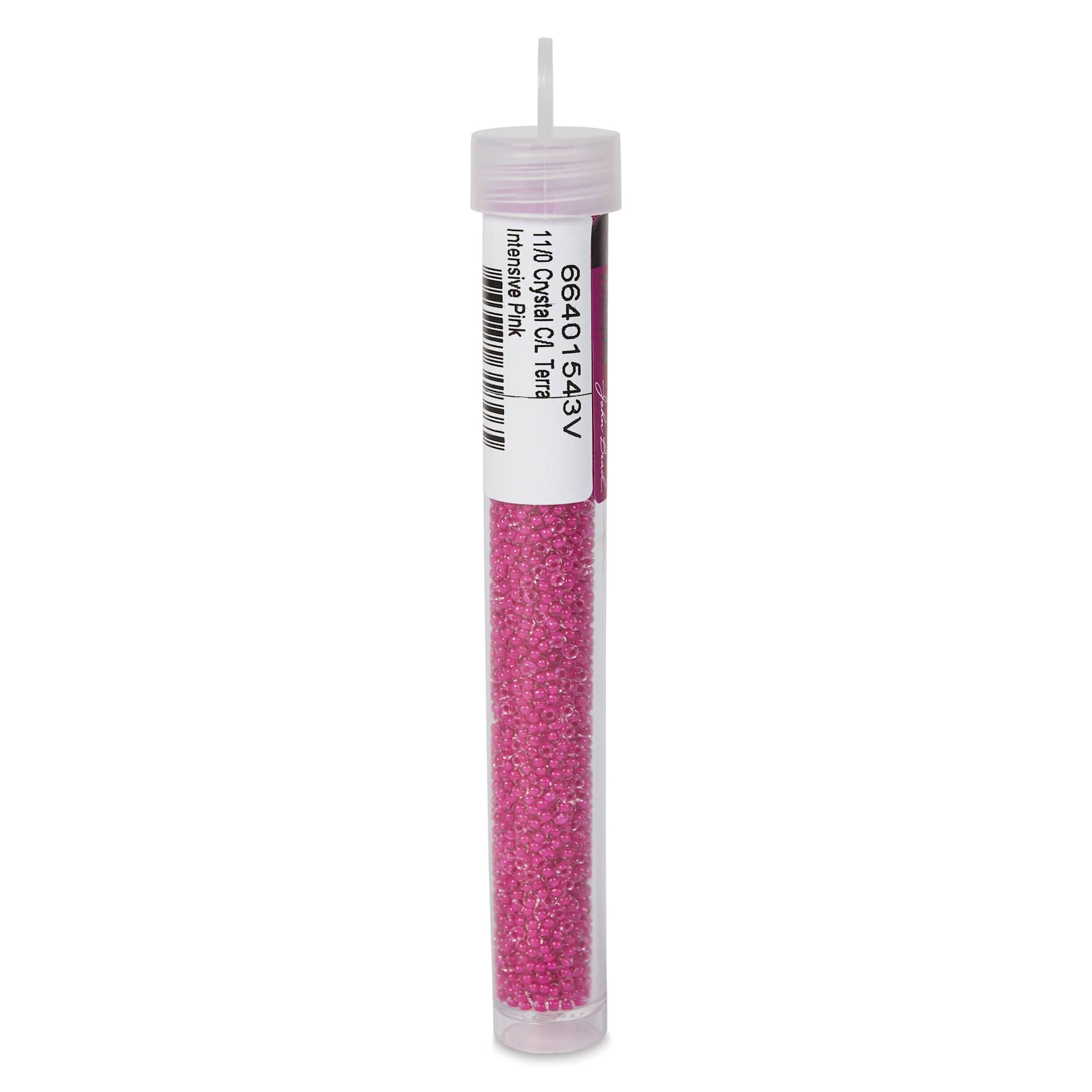 John Bead Terra Intensive Lining Czech Glass Seed Beads - 11/0, Pink, 23 g - back