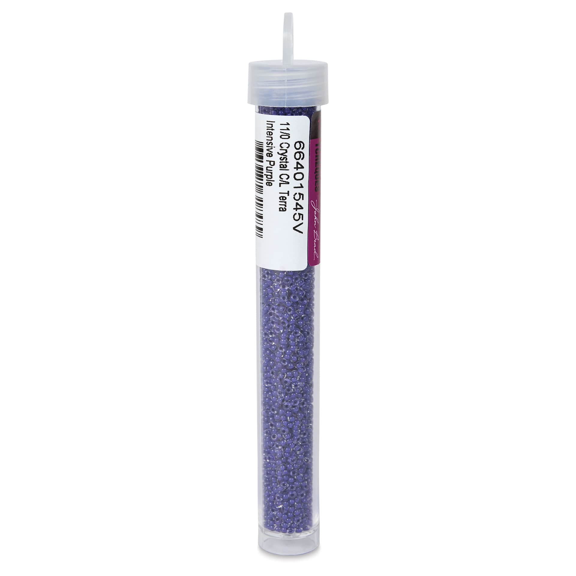 John Bead Terra Intensive Lining Czech Glass Seed Beads - 11/0, Purple, 23 g - back