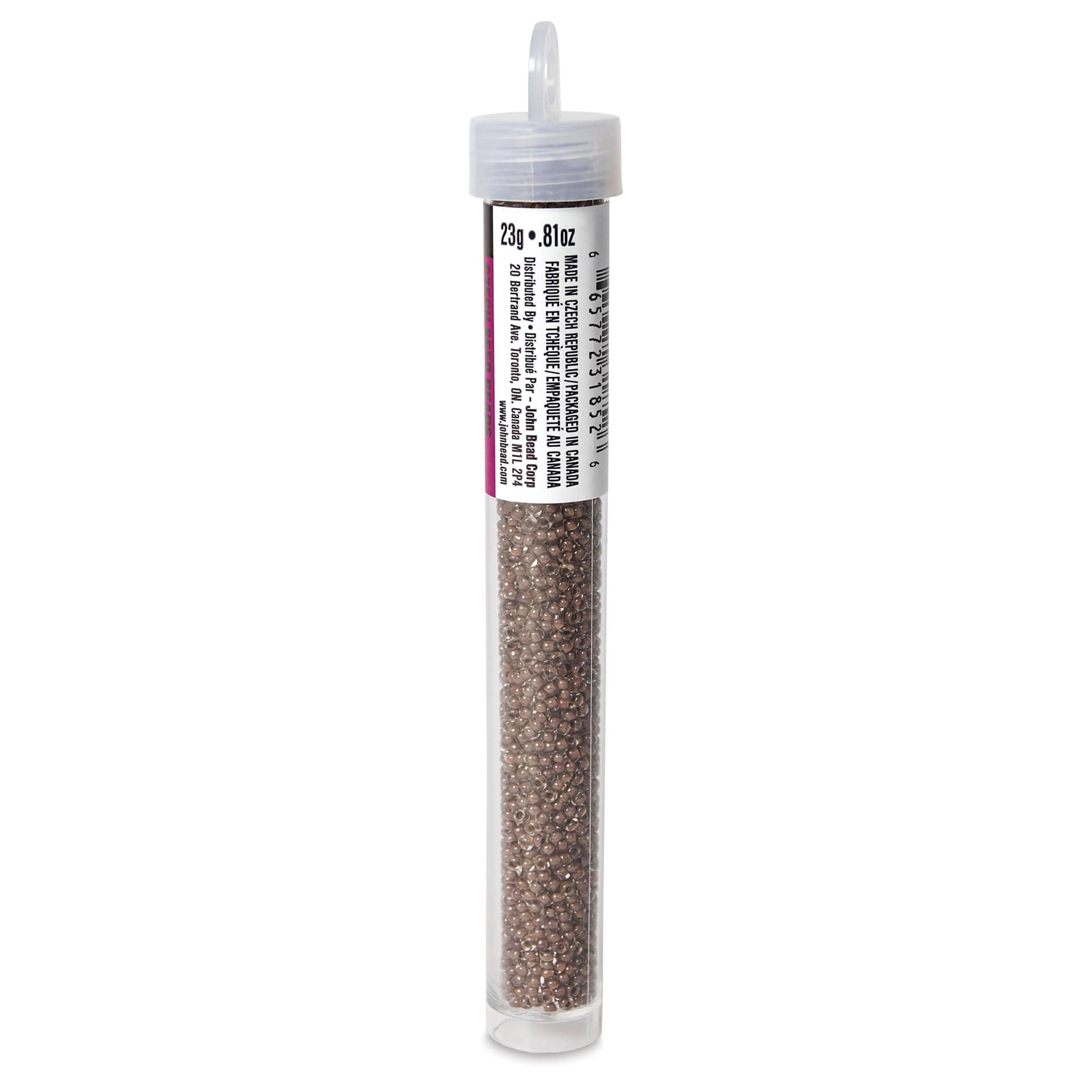 John Bead Terra Intensive Lining Czech Glass Seed Beads - 11/0, Dark Brown, 23 g - side