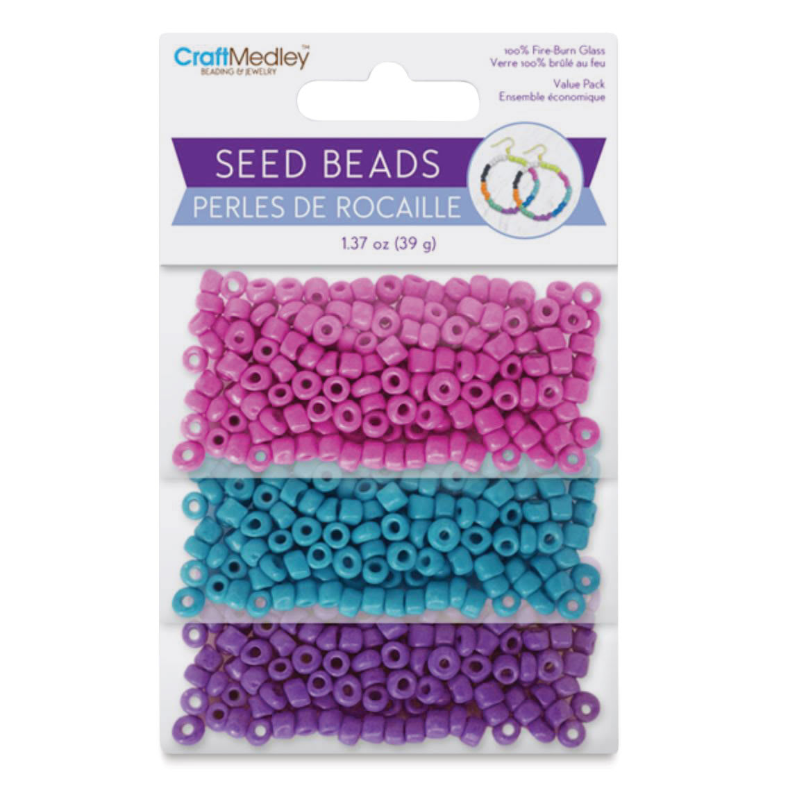 Craft Medley Seed Beads - Glam, 1.37 oz front of packaging