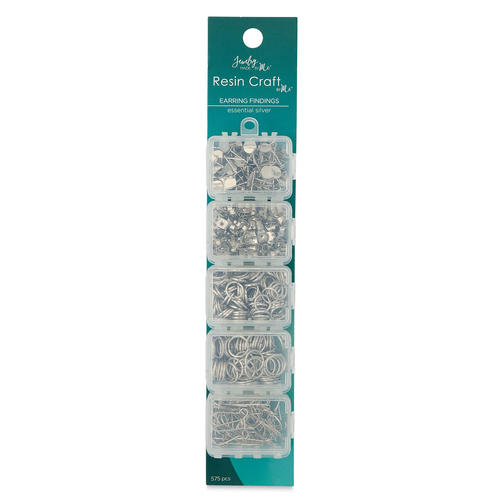 Jewelry Made By Me Essential Earring Findings Set - Pkg of 575, Silver front of packaging