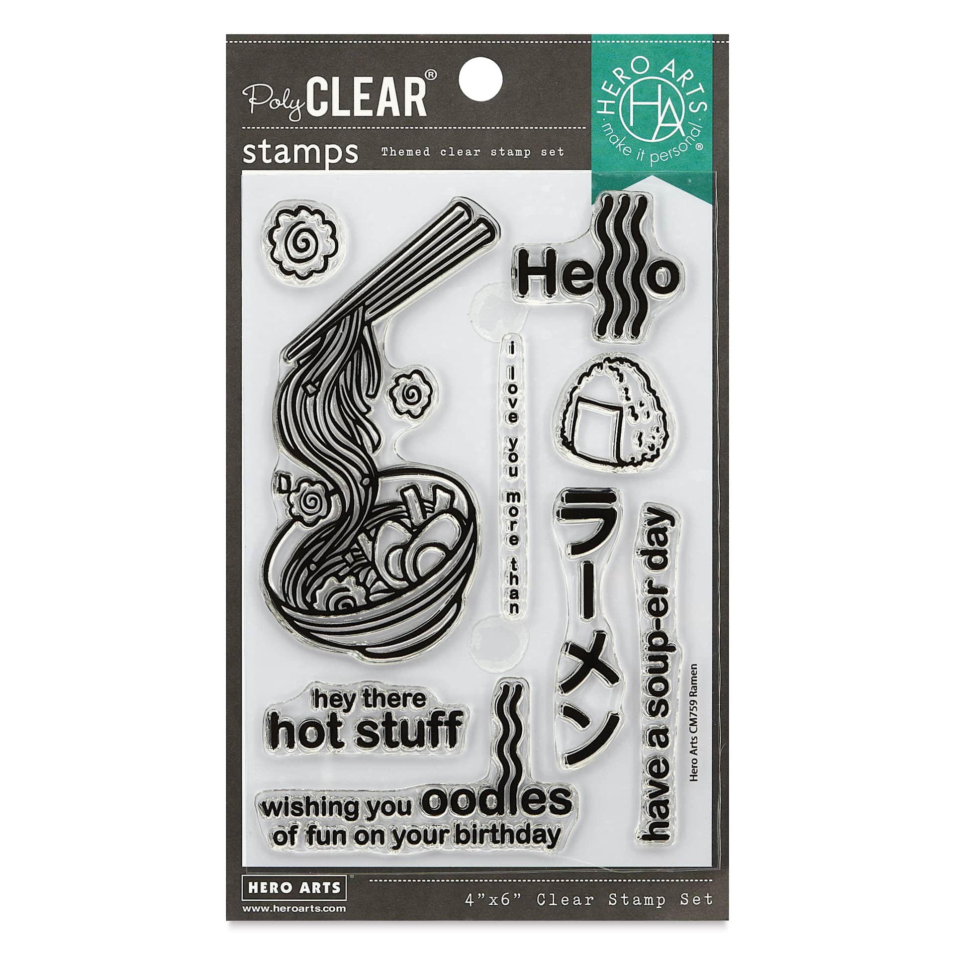 Hero Arts Ramen Clear Stamp Set - Set of 9 front of packaging