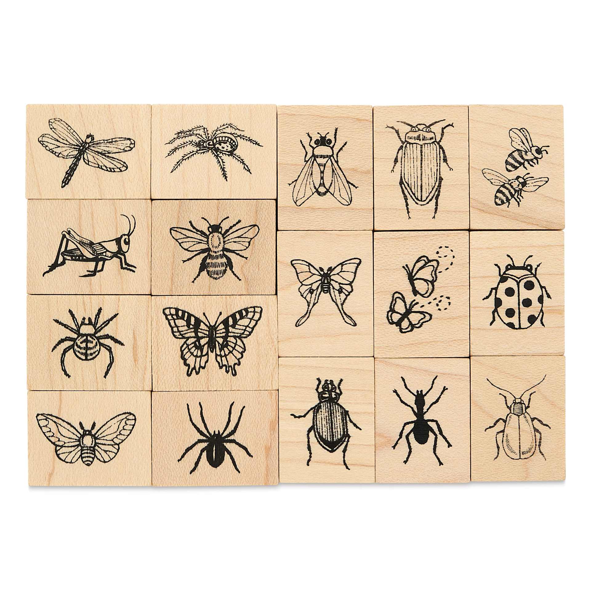 Hero Arts Bugs Woodblock Ink ‘n’ Stamps Set, stamps out of packaging
