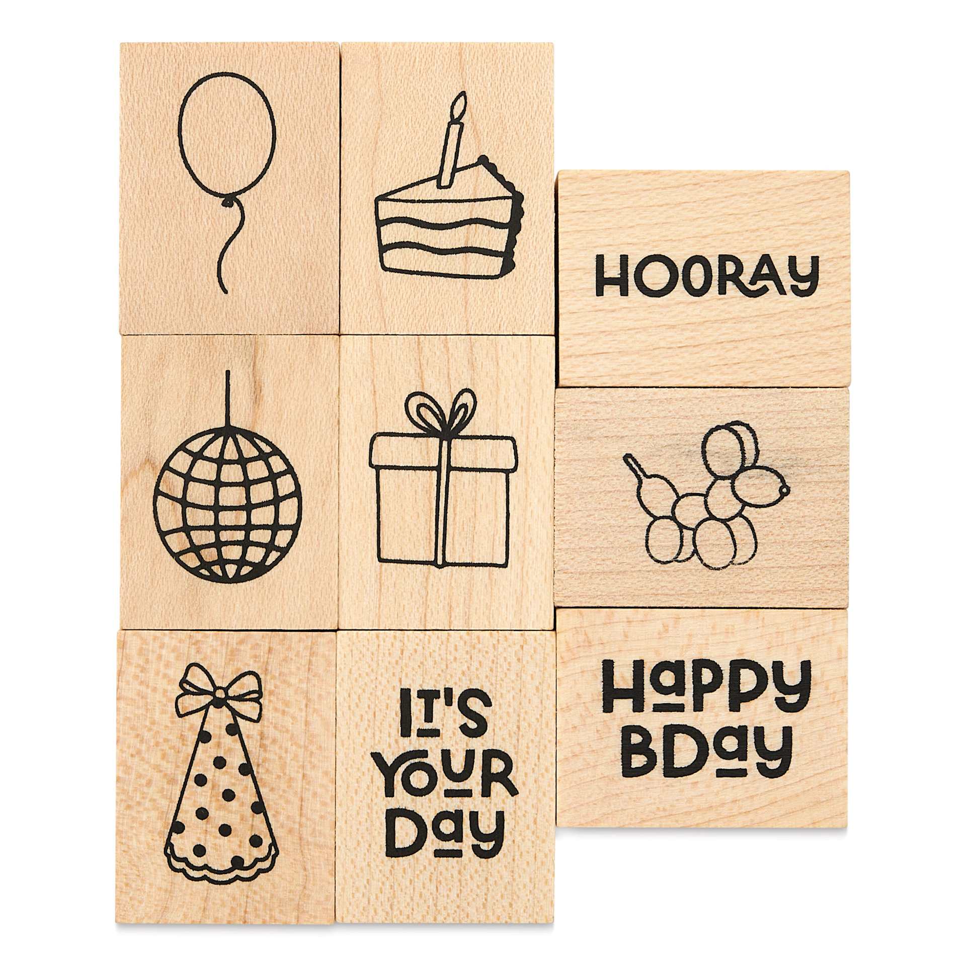 Hero Arts Birthday Mini Tub Woodblock Stamps - Set of 10