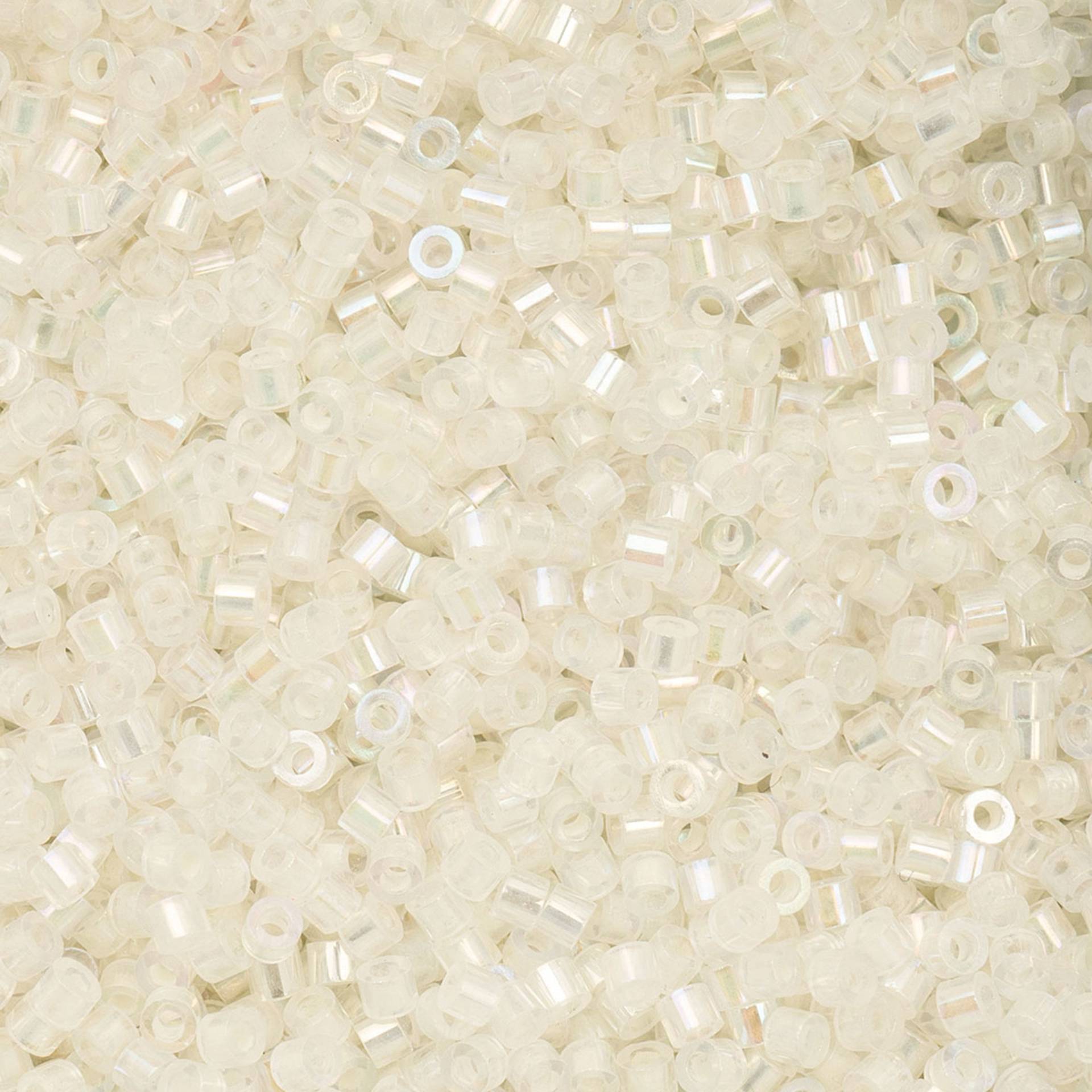 John Bead Cylin 11/0 Glow in the Dark Cylindrical Seed Beads - White to Green AB, 25g
