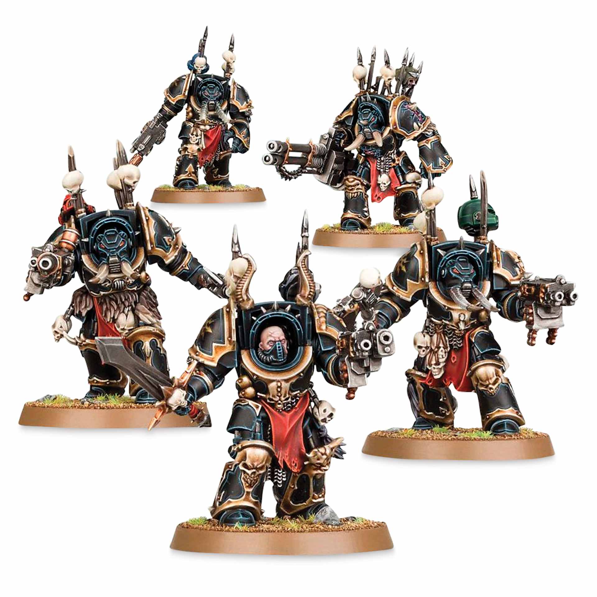 Warhammer 40K Chaos Space Marines Chaos Terminator Squad (constructed and painted)