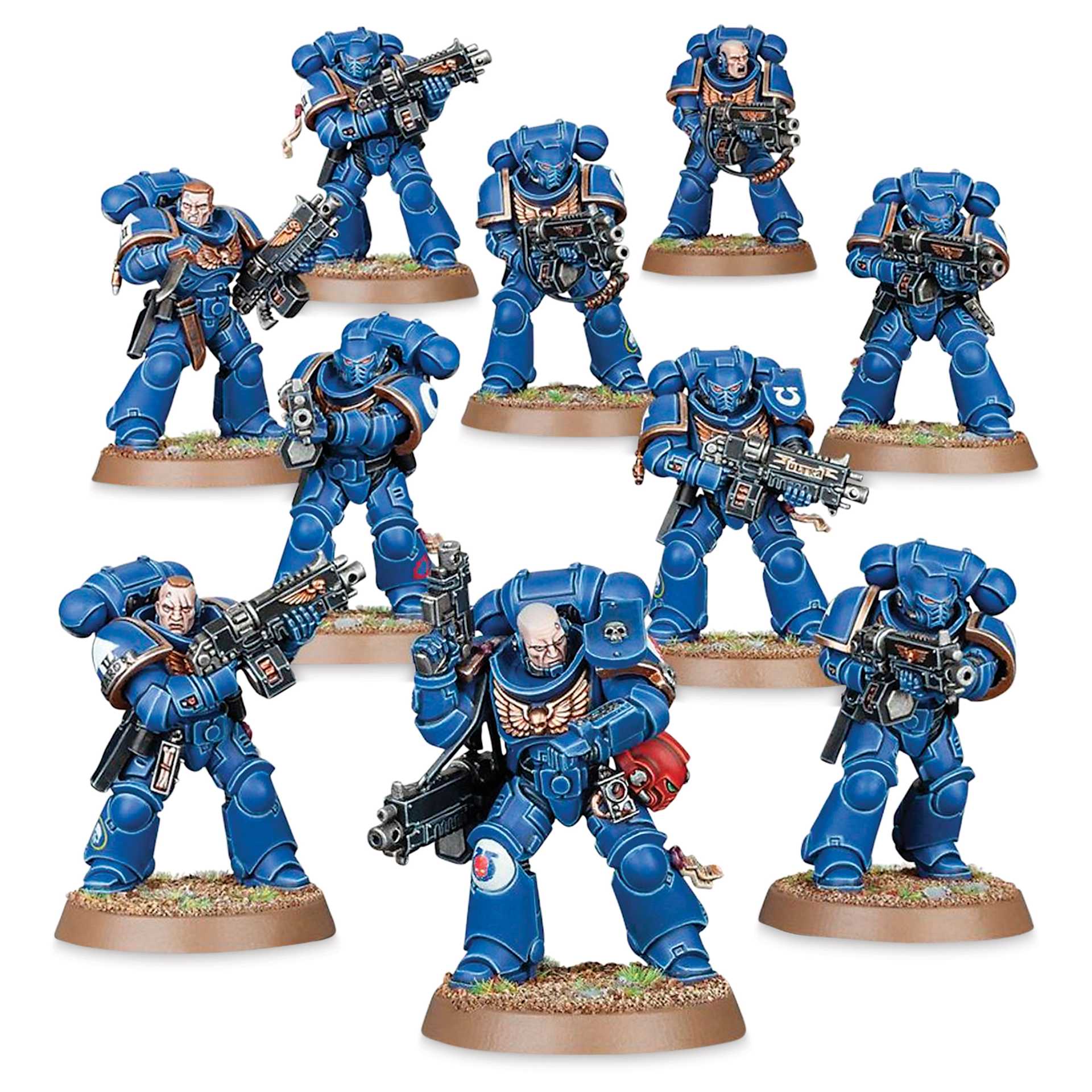 Warhammer 40K Space Marines Primaris Intercessors Squad (constructed and painted)