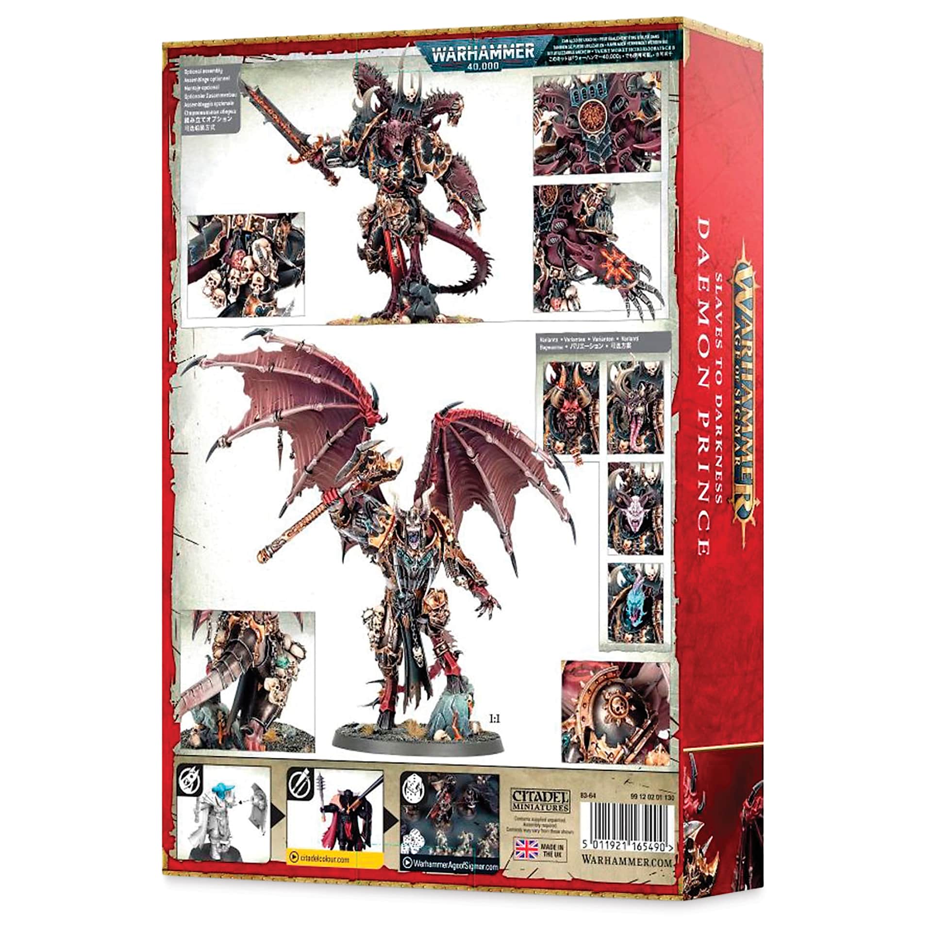 Warhammer Age of Sigmar Slaves to Darkness Daemon Prince, back of packaging