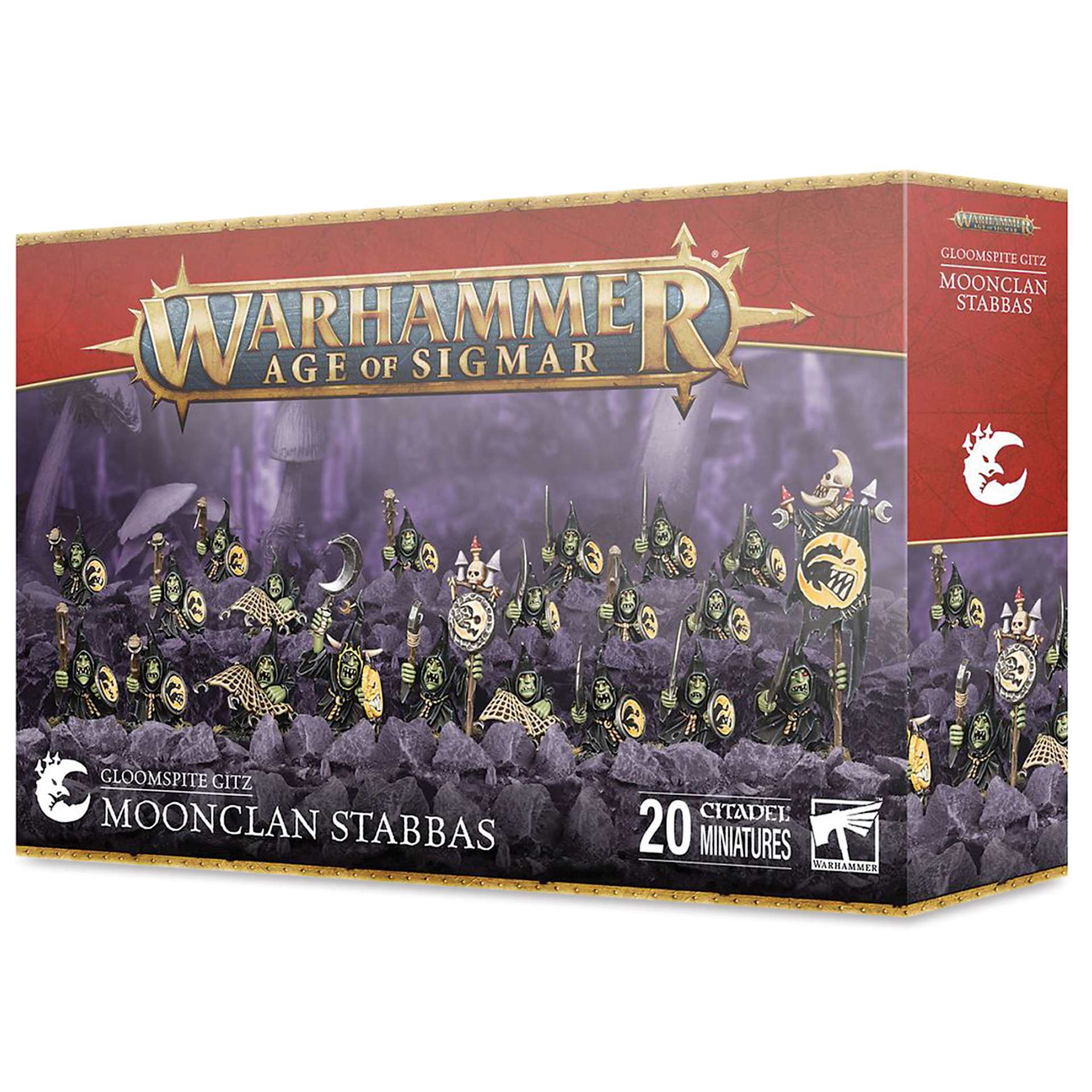 Warhammer Age of Sigmar Gloomspite Gitz Moonclan Stabbas, packaging