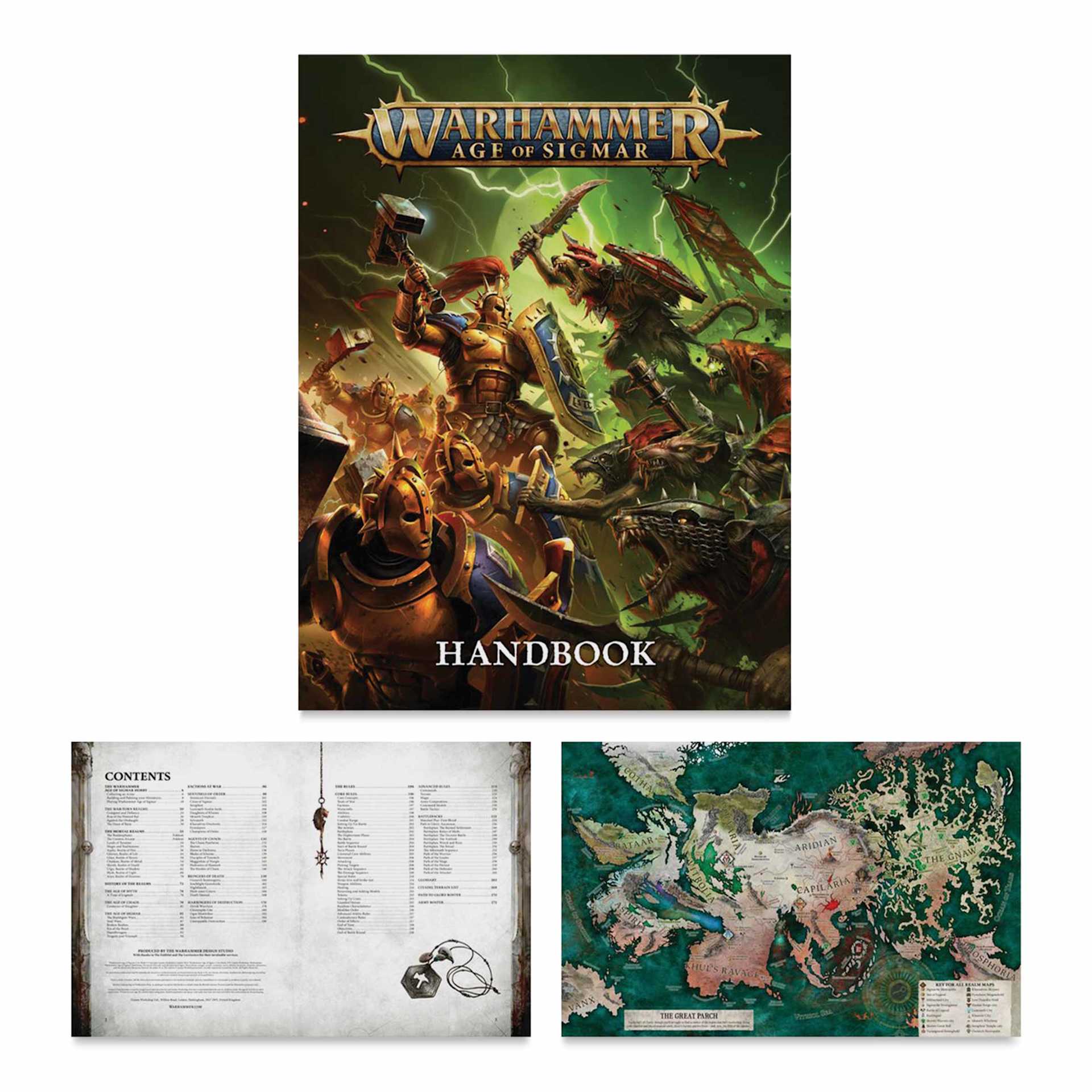 Warhammer Age of Sigmar Introductory Set, handbook and mats