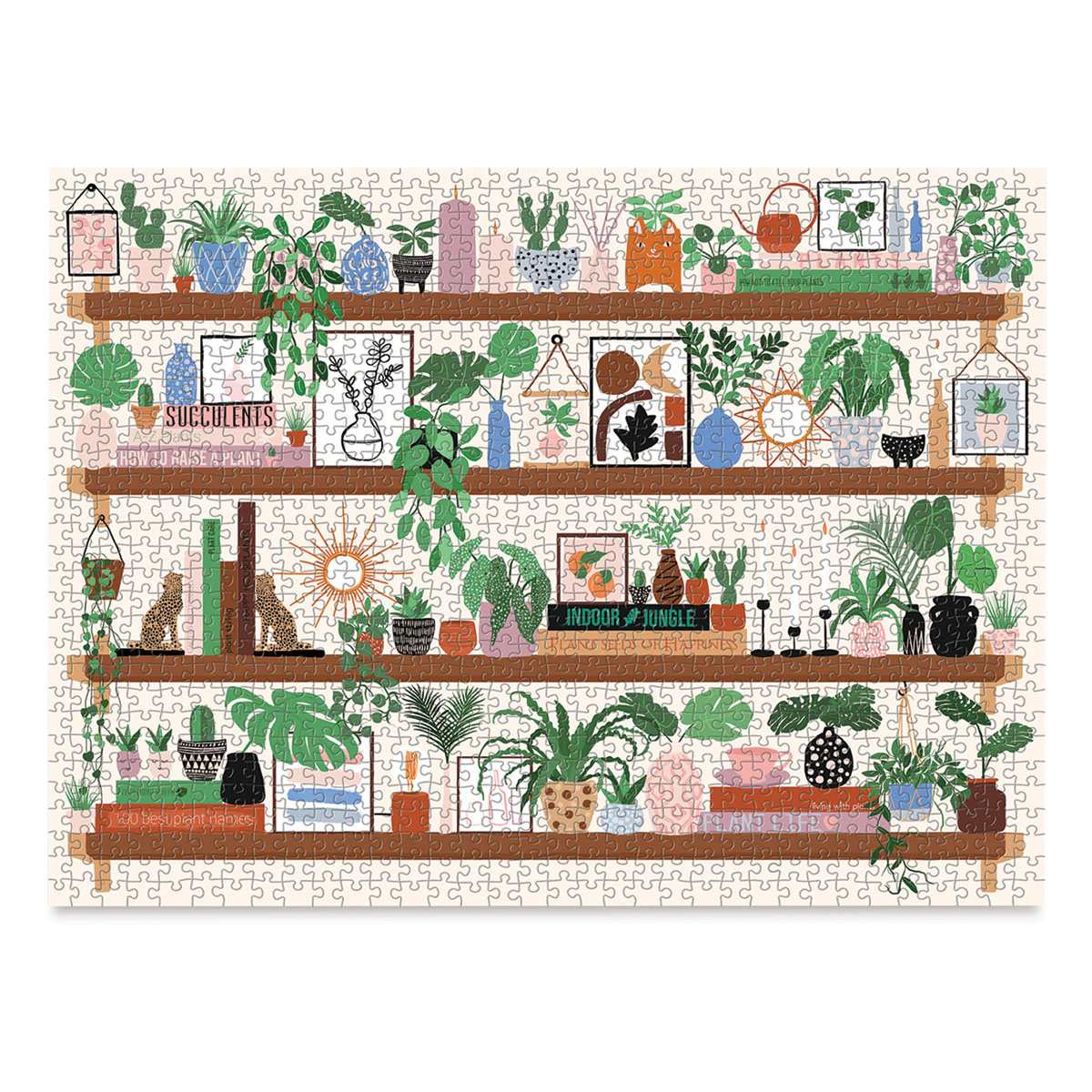 Galison Plant Shelfie 1,000 Piece Puzzle, Finished Puzzle