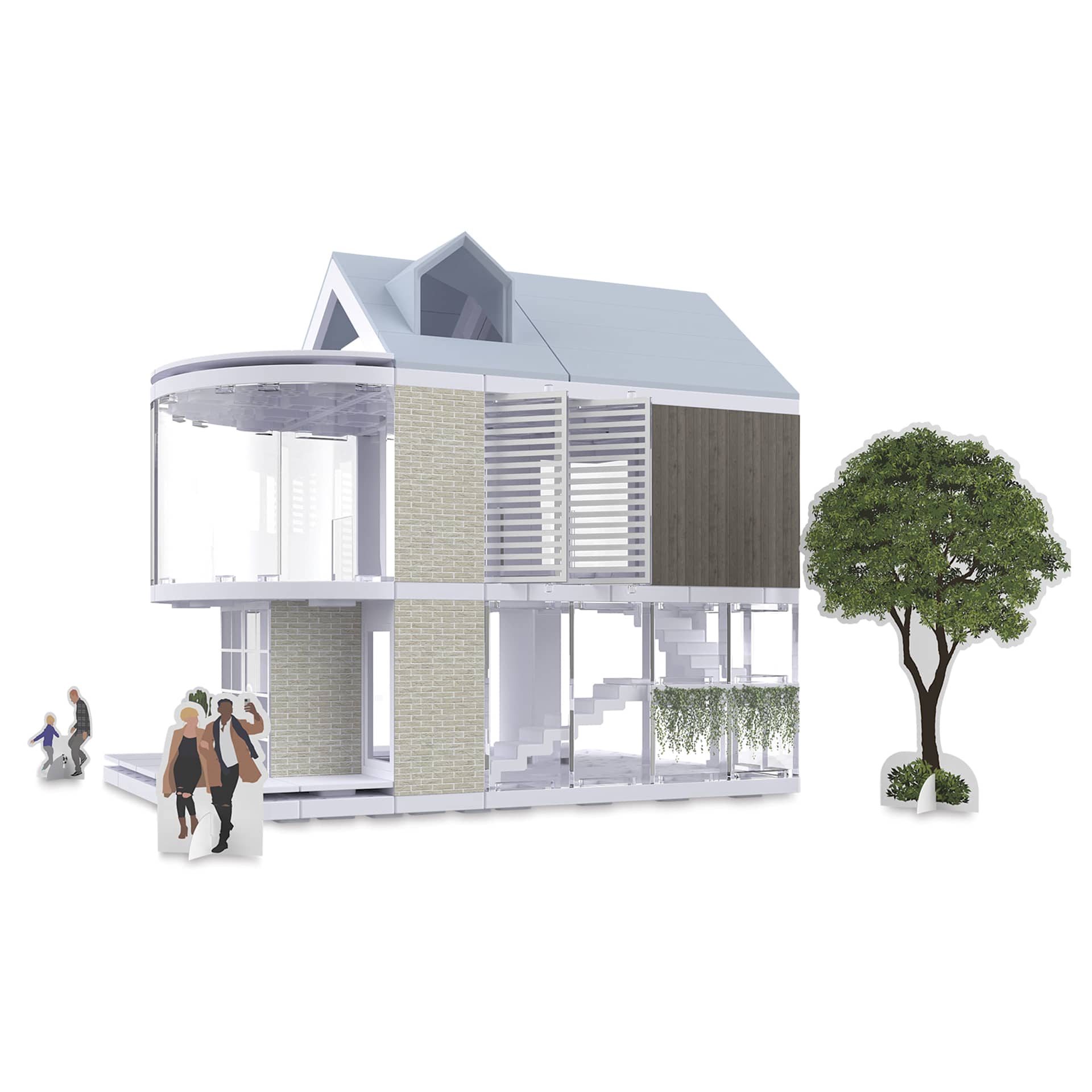 Arckit 100 sqm. Architectural Model Building Kit - two level building
