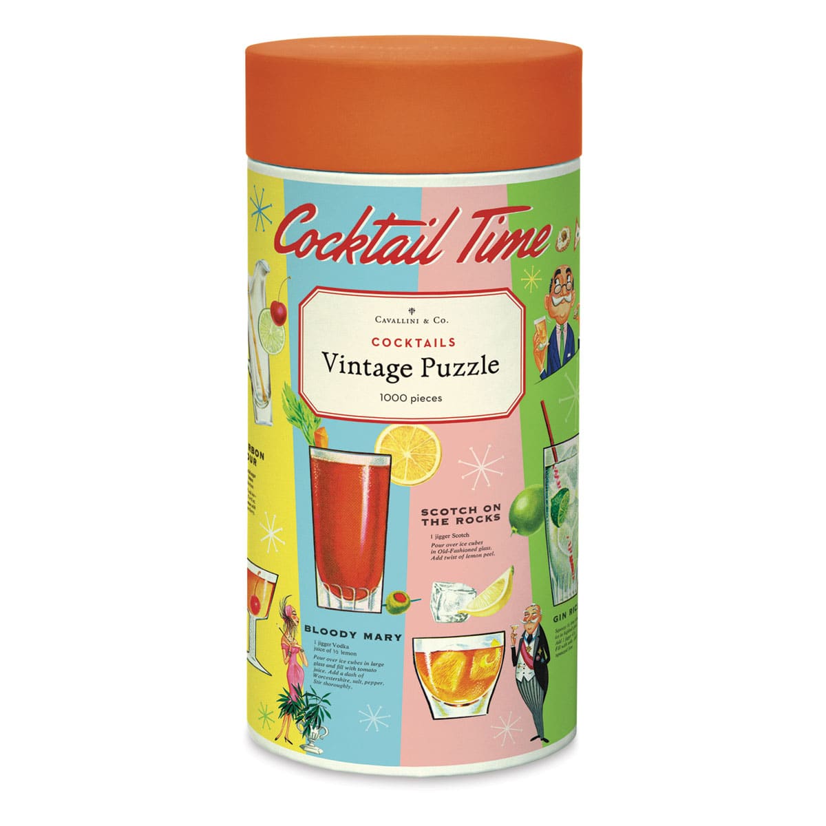 Cavallini Vintage Cocktails 1,000 Piece Puzzle (Front of packaging)