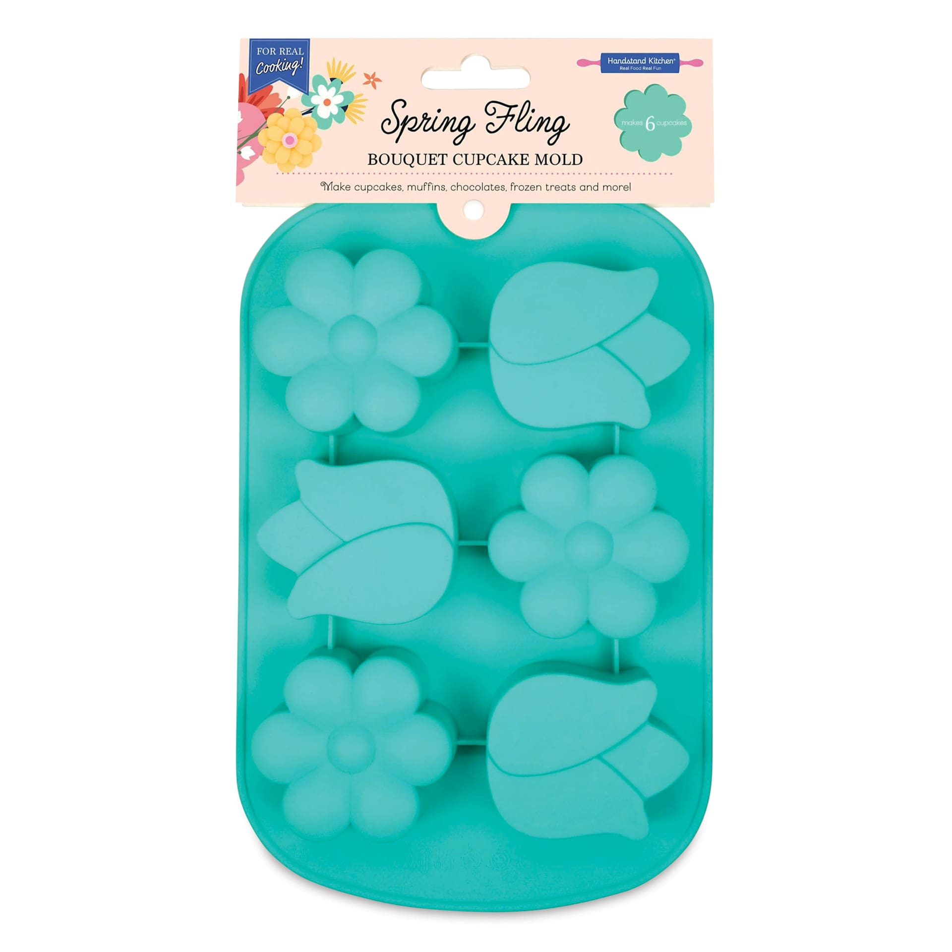 Handstand Kitchen Cupcake Mold - Spring Fling Bouquet, front of the packaging.