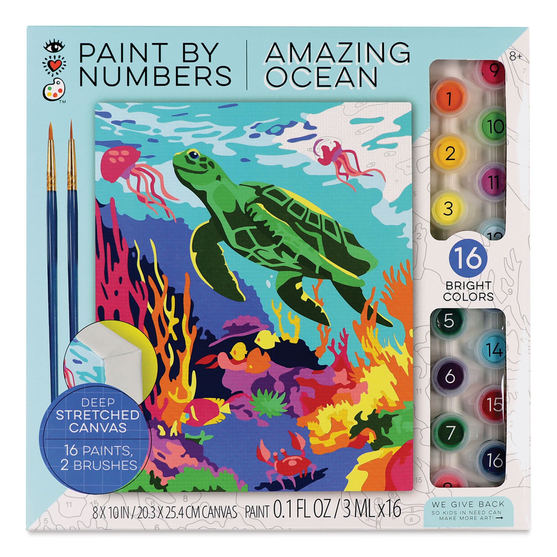 Bright Stripes iHeartArt Paint By Number Kit - Amazing Ocean, front of packaging